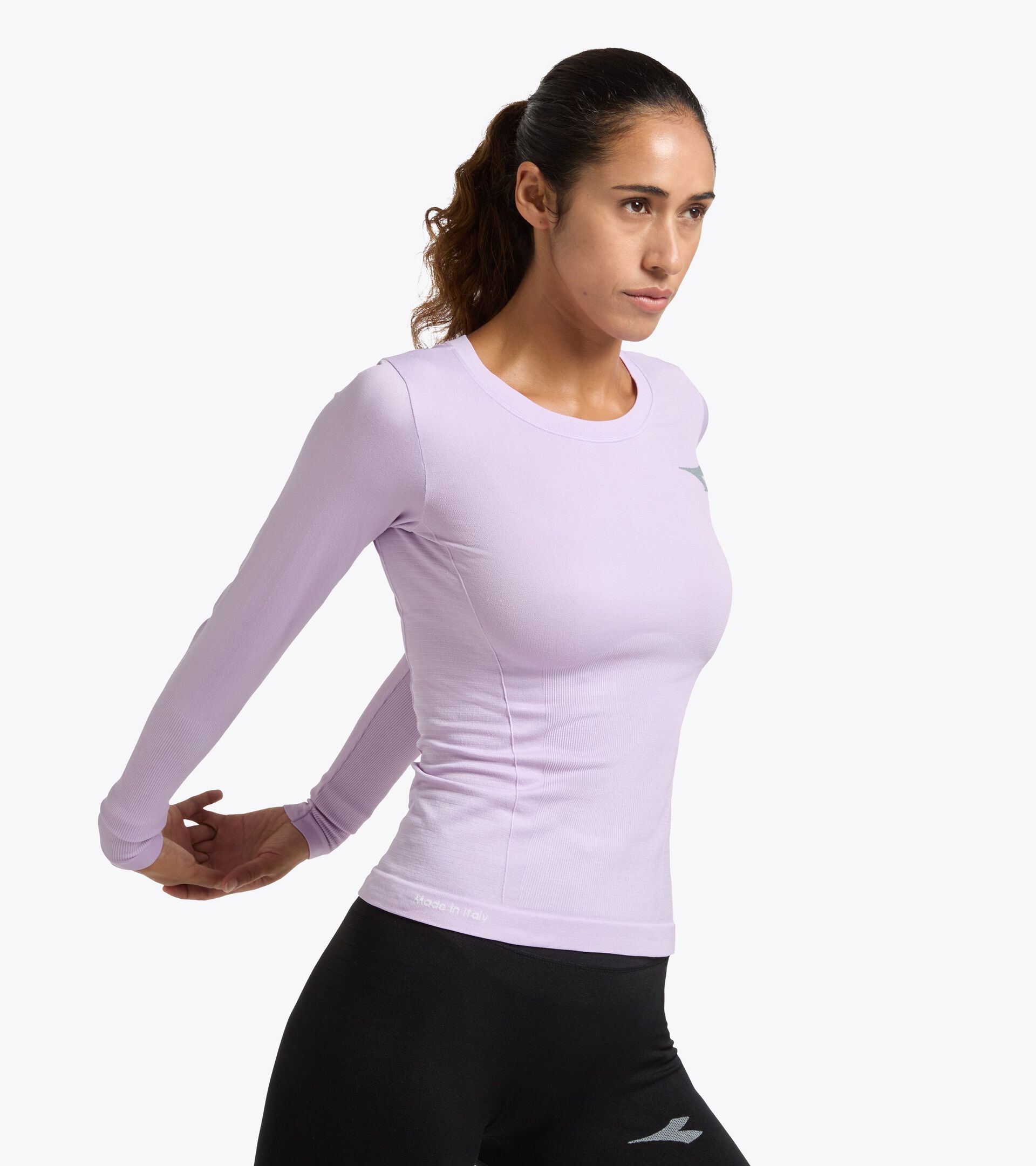 Thermoregulating Technical T-shirt - Running Made In Italy - Women&rsquo;s L. LS T-SHIRT STRATOUNO VIOLET ORCHID - Diadora