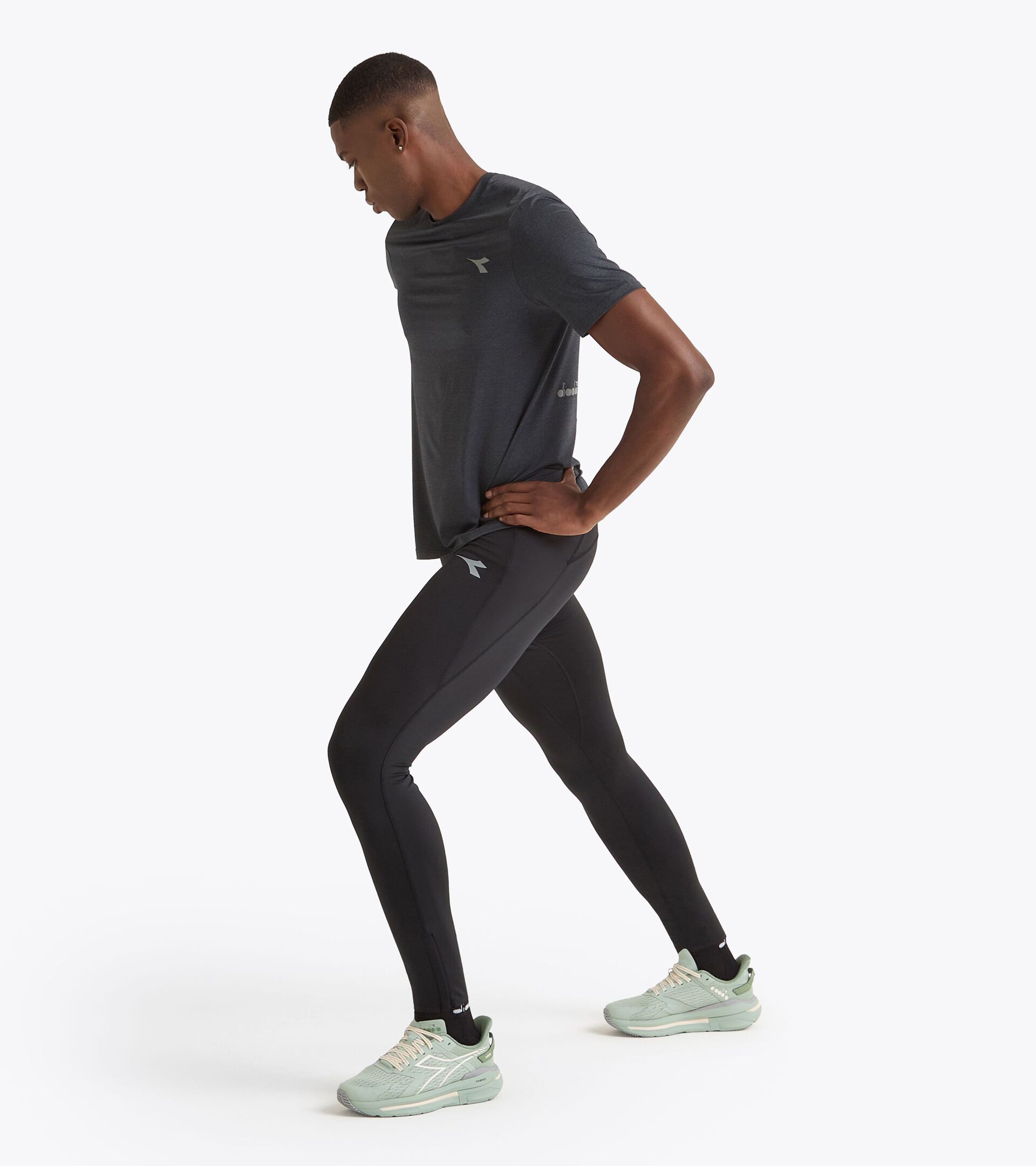 WInter running tights - Men’s TIGHTS RUN CREW BLACK - Diadora