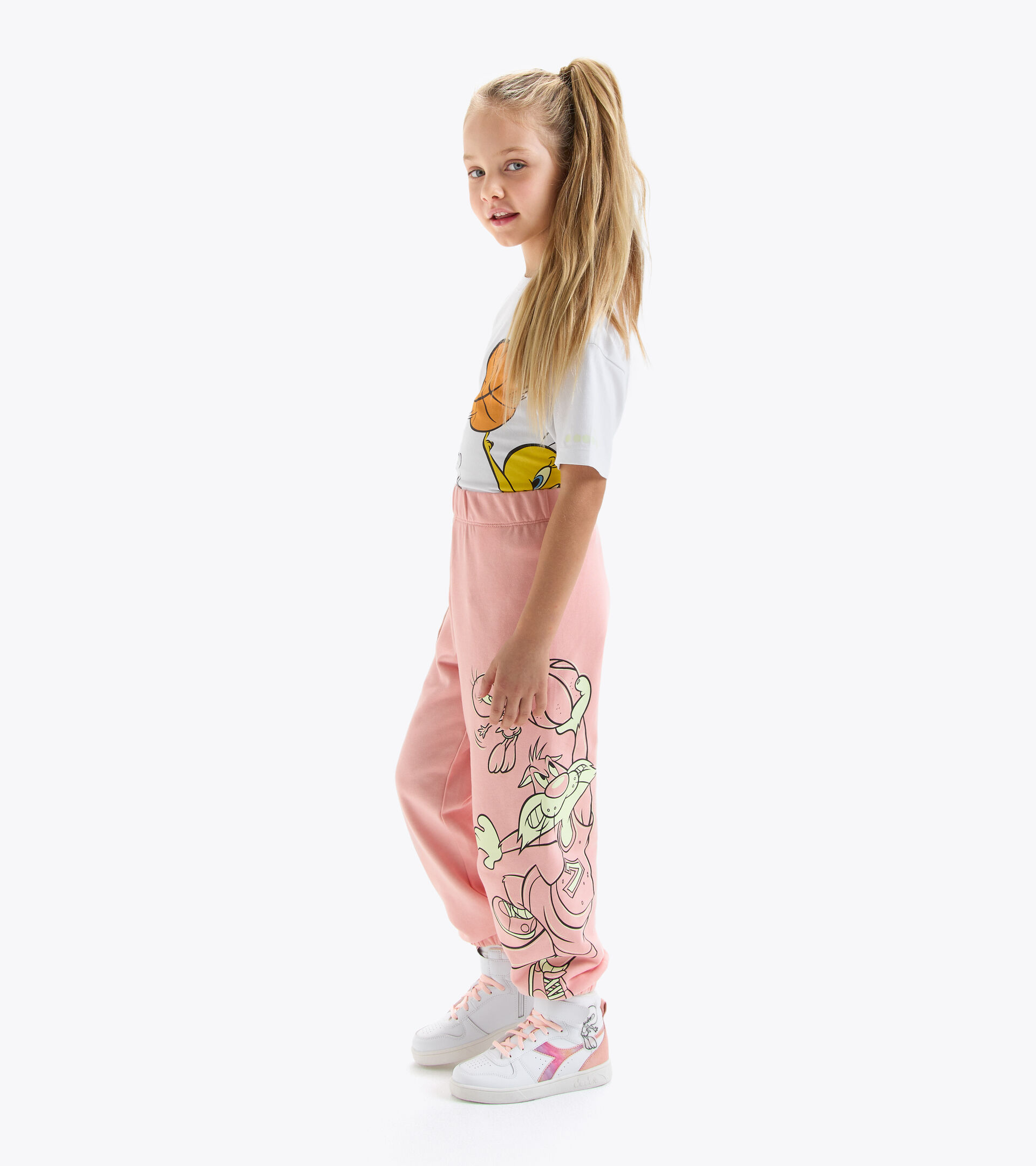 Cotton terrycloth joggers - Kids JU.JOGGER PANT WB PINK MELODY - Diadora