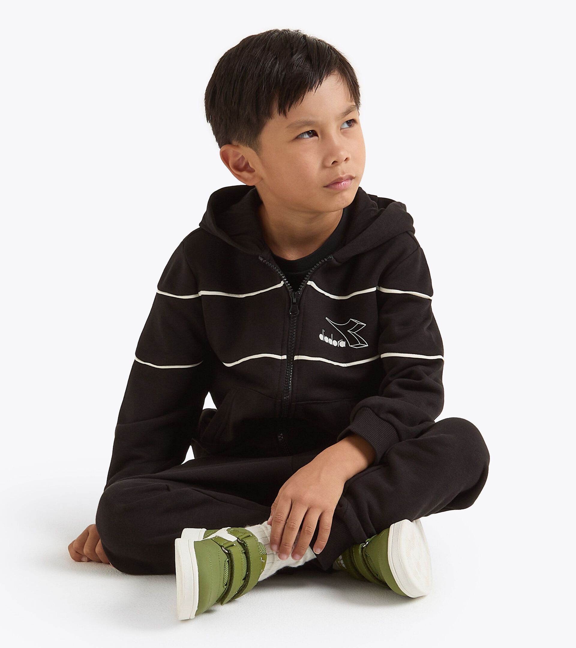 Set tuta in coordinato - Ragazzi e ragazze JU. TRACKSUIT HD FZ LOGO (FT) NERO - Diadora