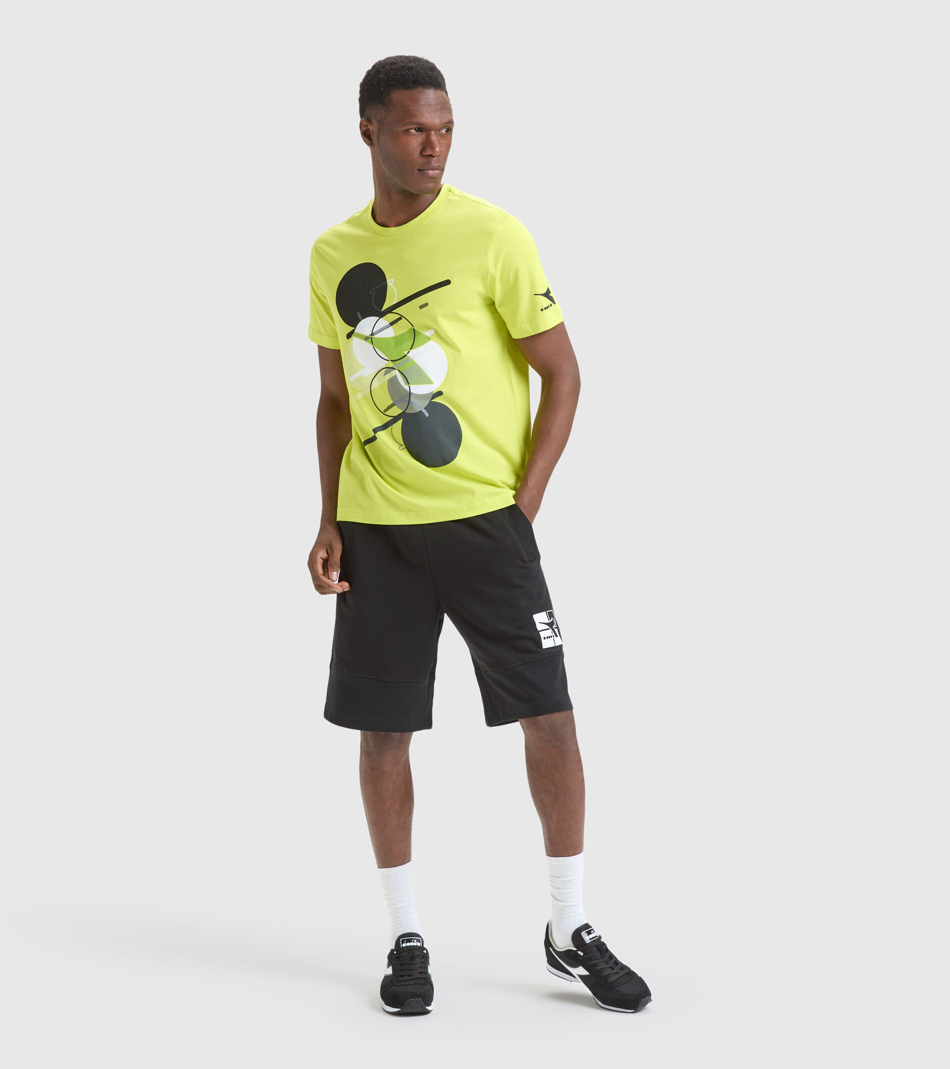 Cotton T-shirt - Men T-SHIRT SS TWIST GREEN SPRING - Diadora