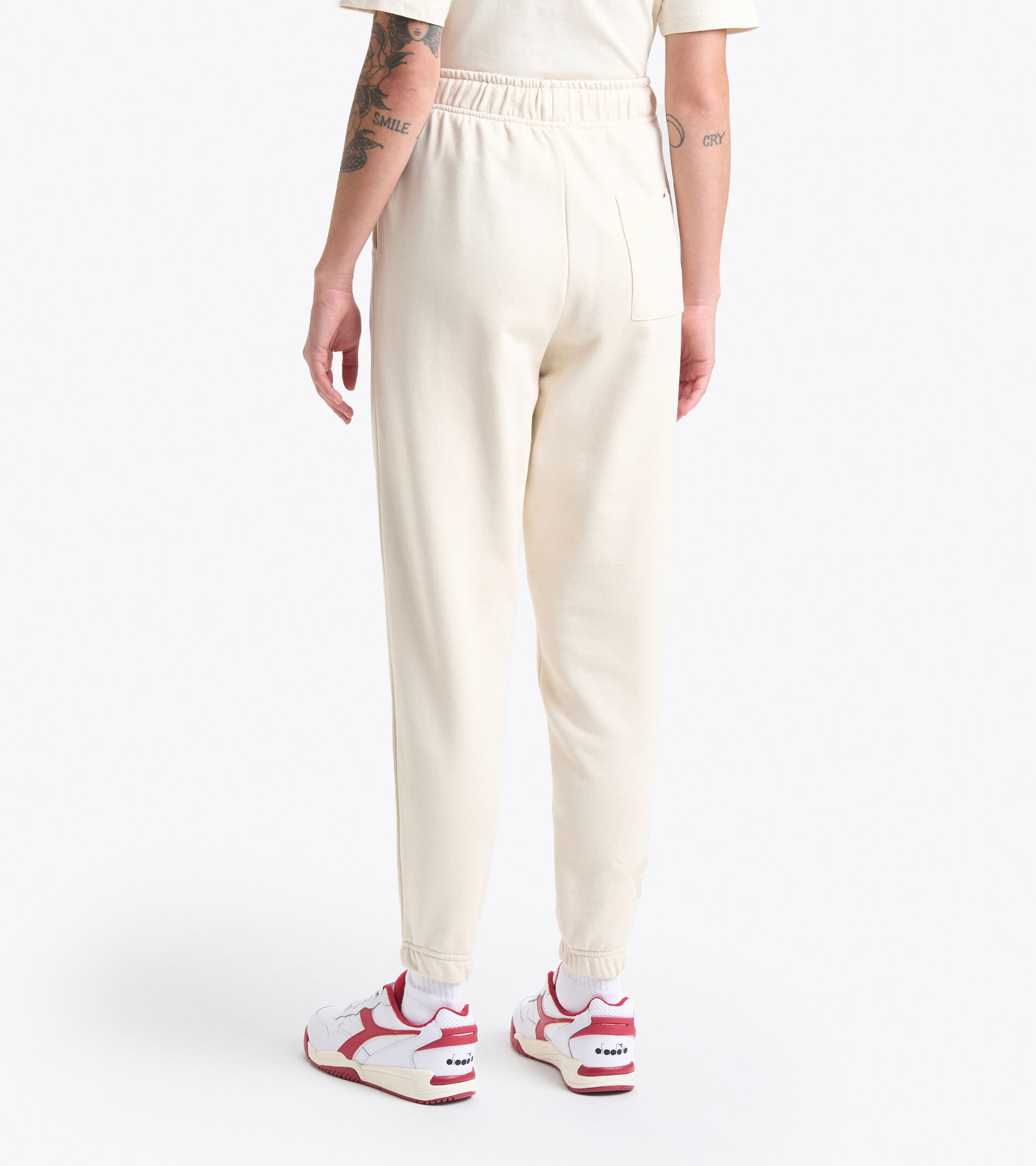 Cotton sweatpants - Gender neutral PANT SPW LOGO WHITE SWAN - Diadora