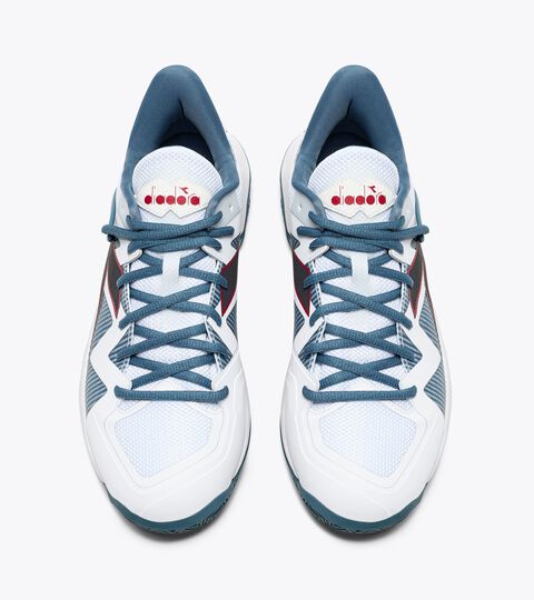 B.ICON 2 CLAY, WHITE/OCEANVIEW/SALSA Tennis shoes for clay courts - Women B.ICON 2 CLAY WHITE/OCEANVIEW/SALSA - Diadora