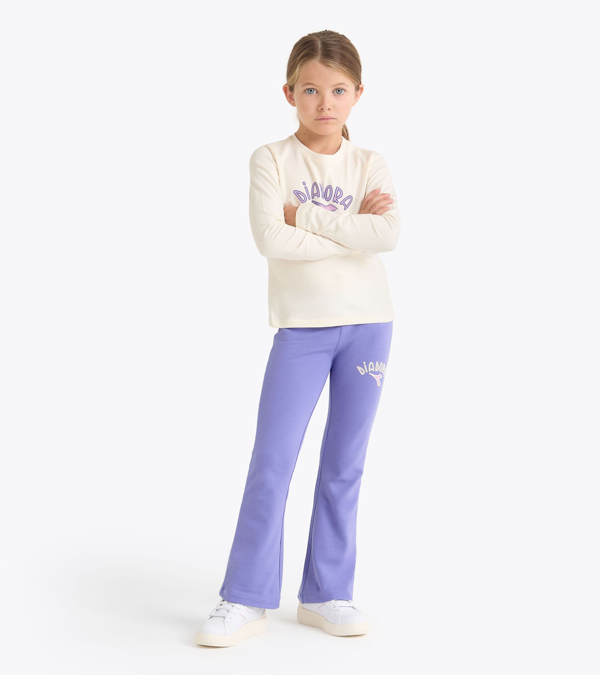 Stretchy leggings - Girls JG. LEGGINGS LOGO IRIS BLOOM - Diadora