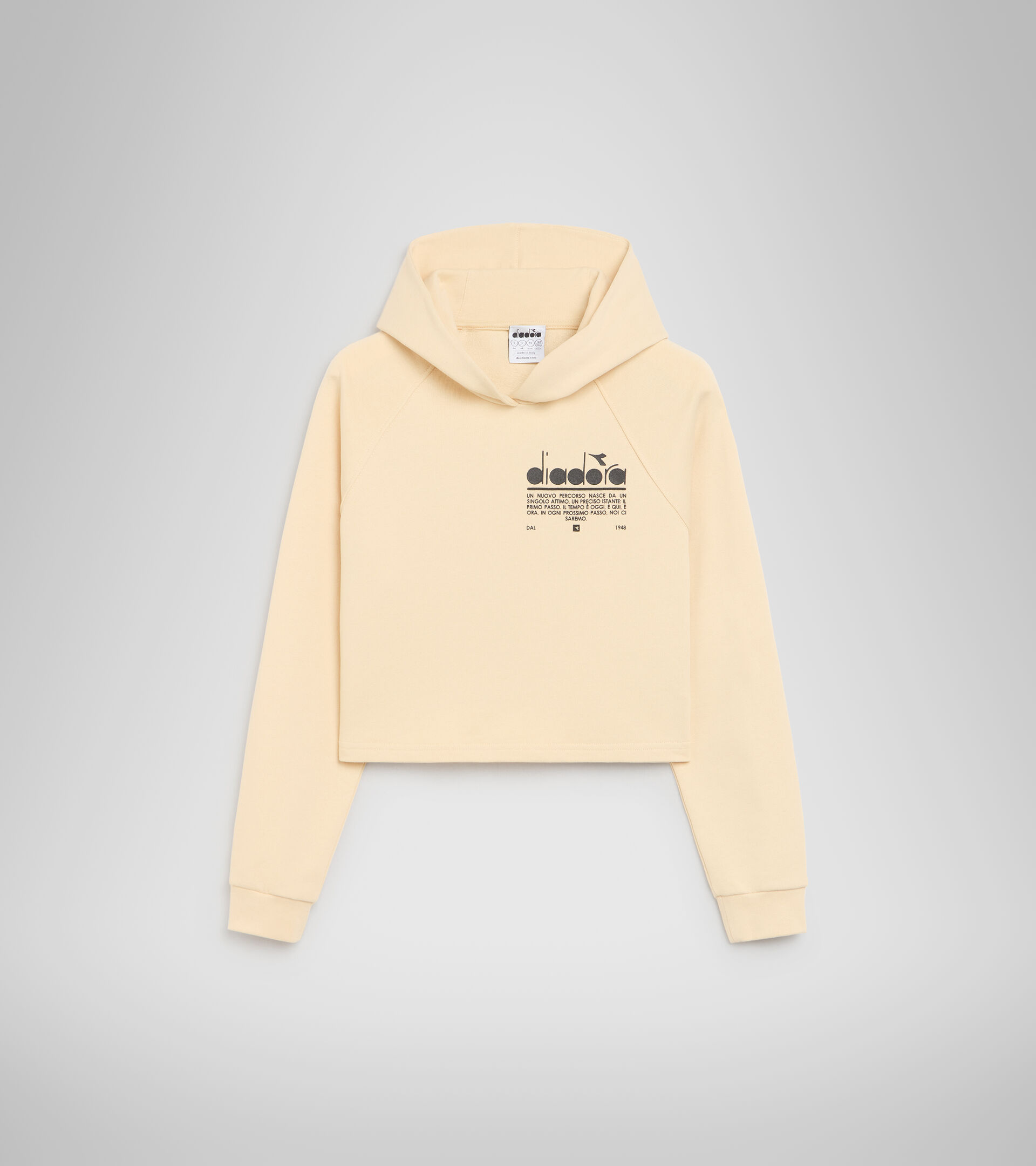 Cotton hooded sweatshirt - Women’s L. HOODIE CROP MANIFESTO NAVAJO BEIGE - Diadora