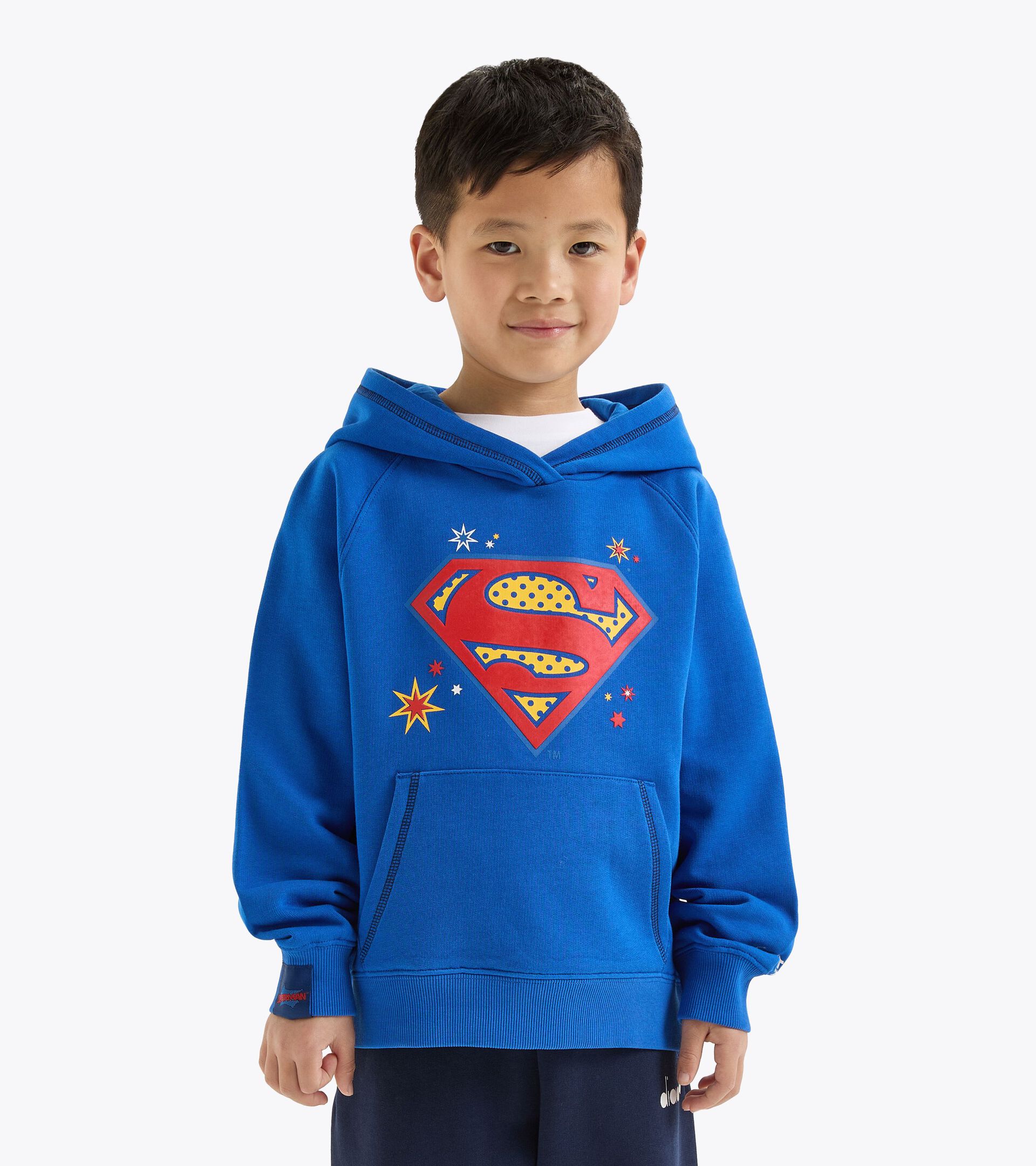 Sweatshirt Superhelden mit Kapuze - Jungen und Mädchen  JU.HOODIE SUPERHEROES PRINZESSIN BLAU - Diadora