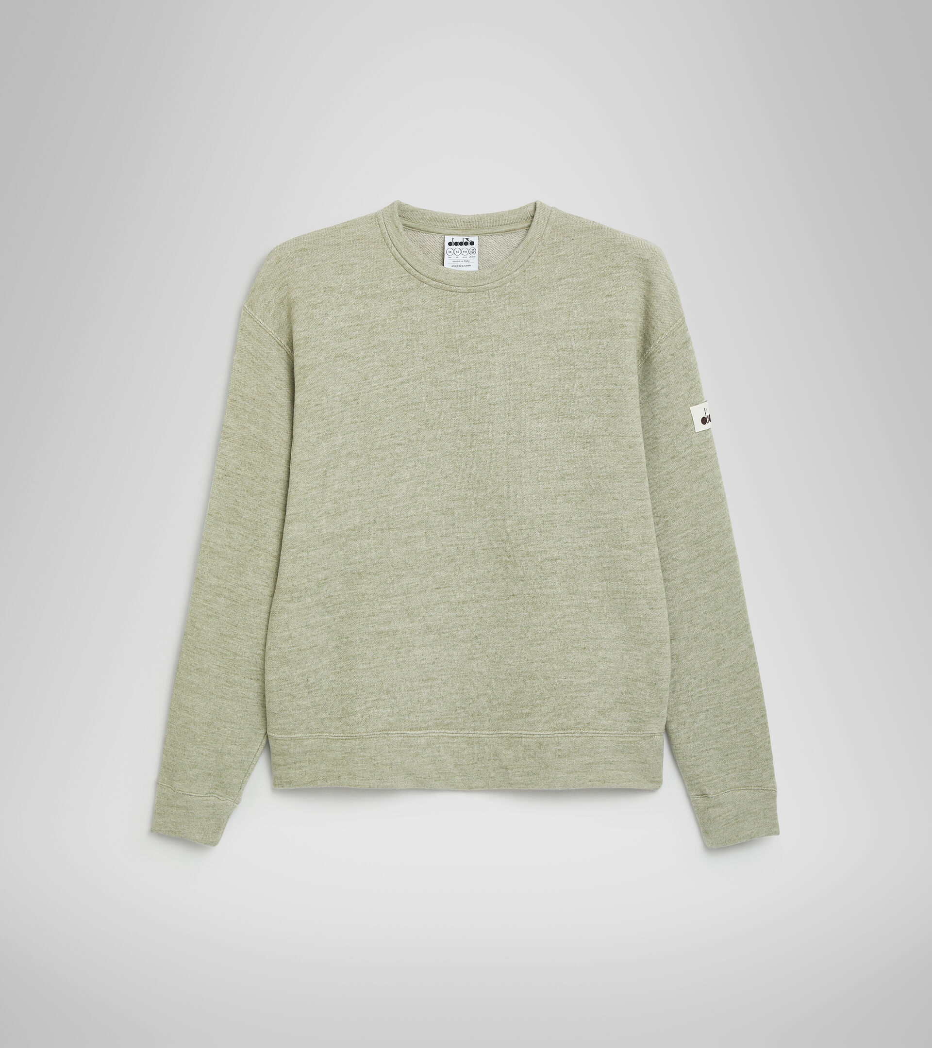 Crew-neck sports sweatshirt - Unisex SWEATSHIRT CREW MANIFESTO 2030 DESERT SAGE MELANGE - Diadora