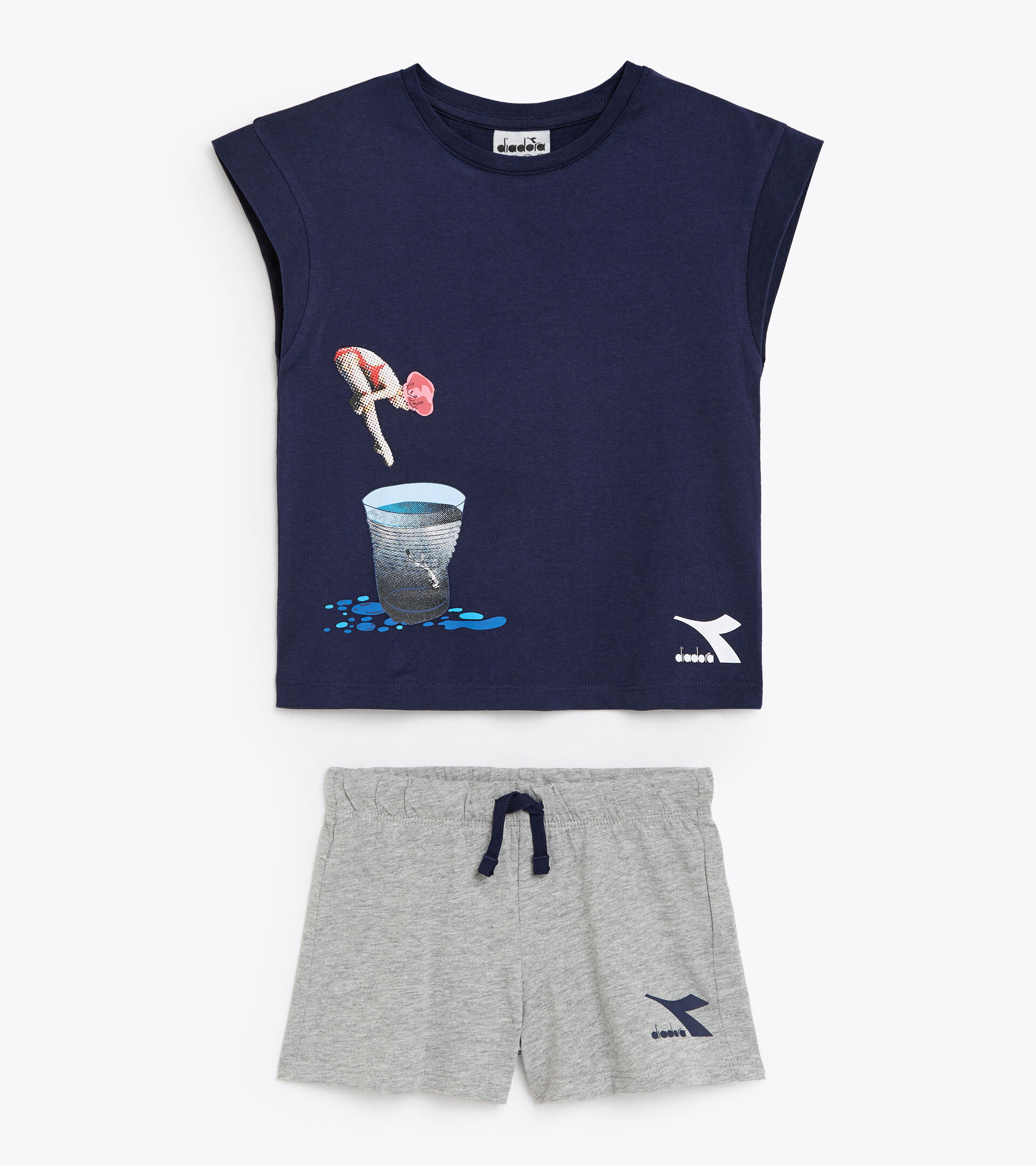 Sport set - Girls JG.SET SS SPORT ART CLASSIC NAVY - Diadora