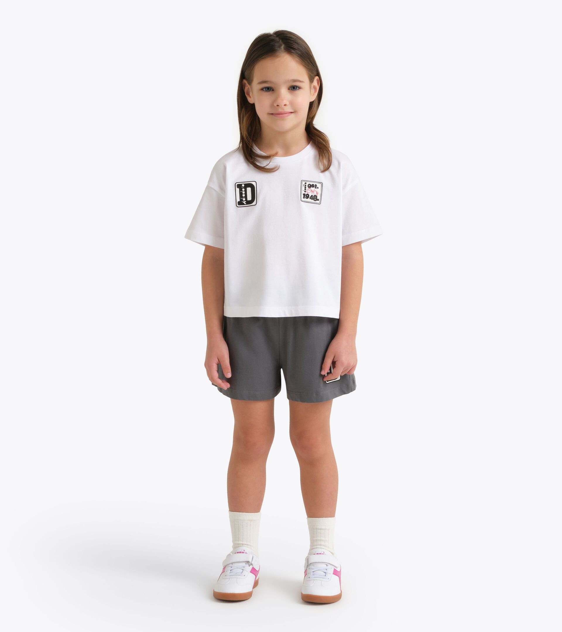 Sports set - T-shirt and shorts - Girls
 JG. SET ESS. SPORTS SS OPTICAL WHITE - Diadora