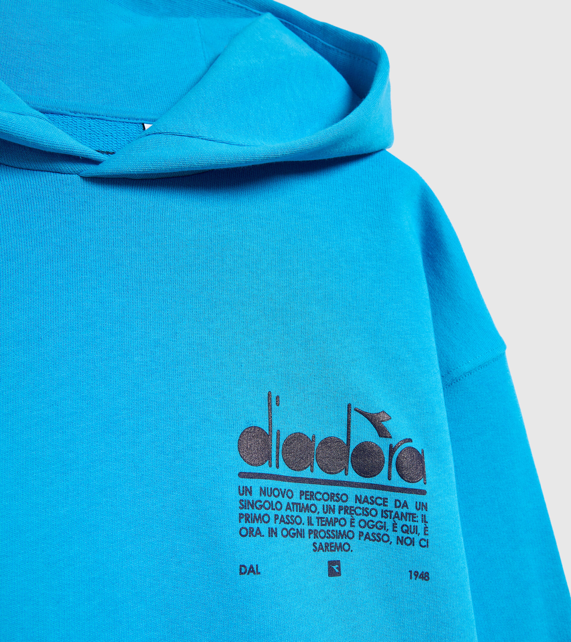 Organic cotton hoodie - Unisex HOODIE MANIFESTO SKY BLUE INTENSE - Diadora