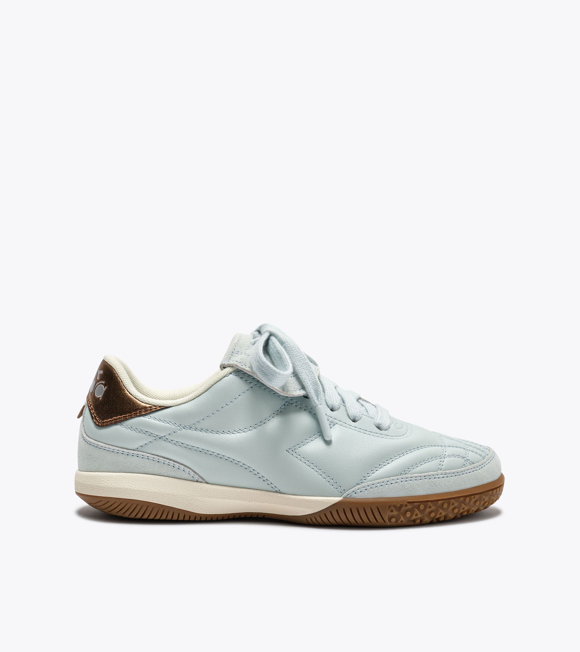 Terrace-style Leather Sneakers - All-gender GOLD INDOOR METAL WAN BLUE - Diadora