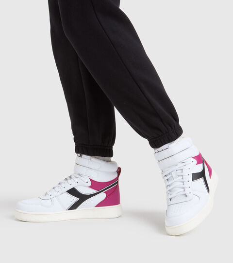 MAGIC BASKET MID GS, BLANC/BLUSH CREME/NOIR Chaussures de sport - Jeunes 8-16 ans MAGIC BASKET MID GS BLANC/BLUSH CREME/NOIR - Diadora