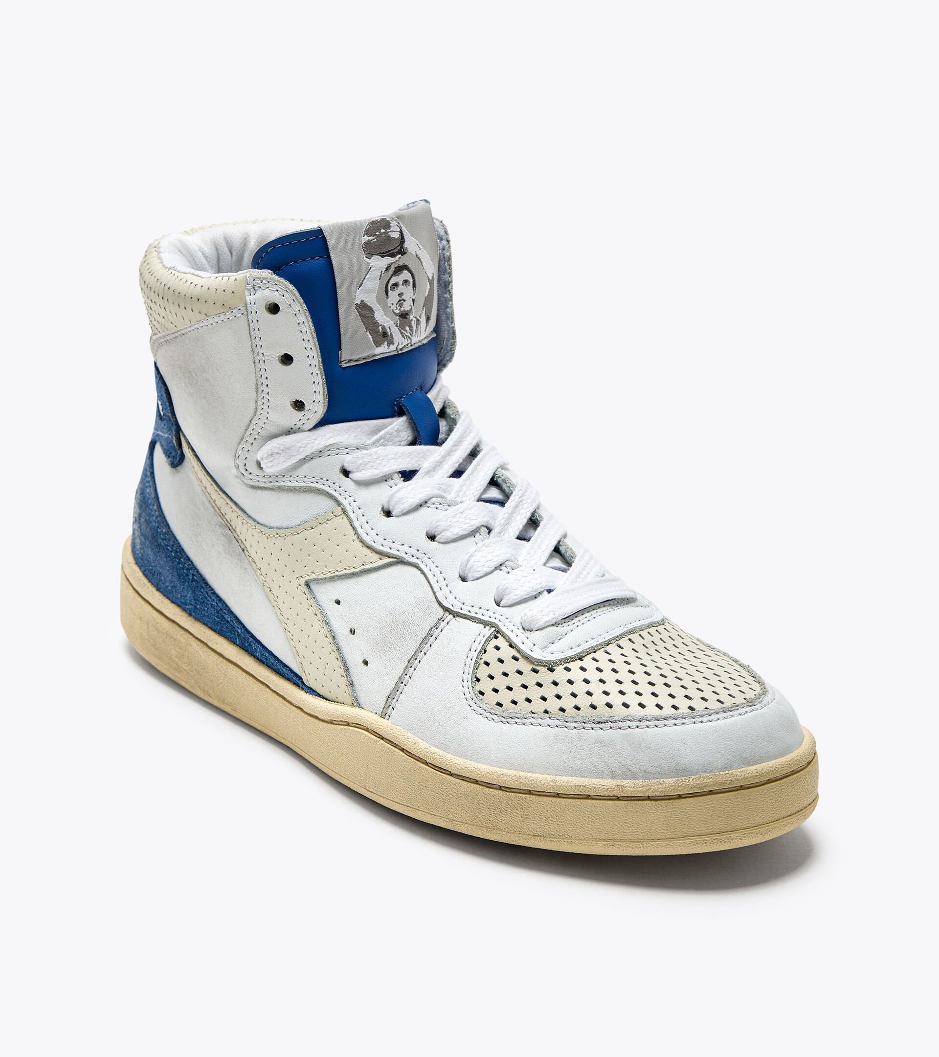 Heritage shoe - Made In Italy - Gender Neutral MI BASKET PUNCHED ITA X DINO MENEGHIN WHITE/DELFT - Diadora