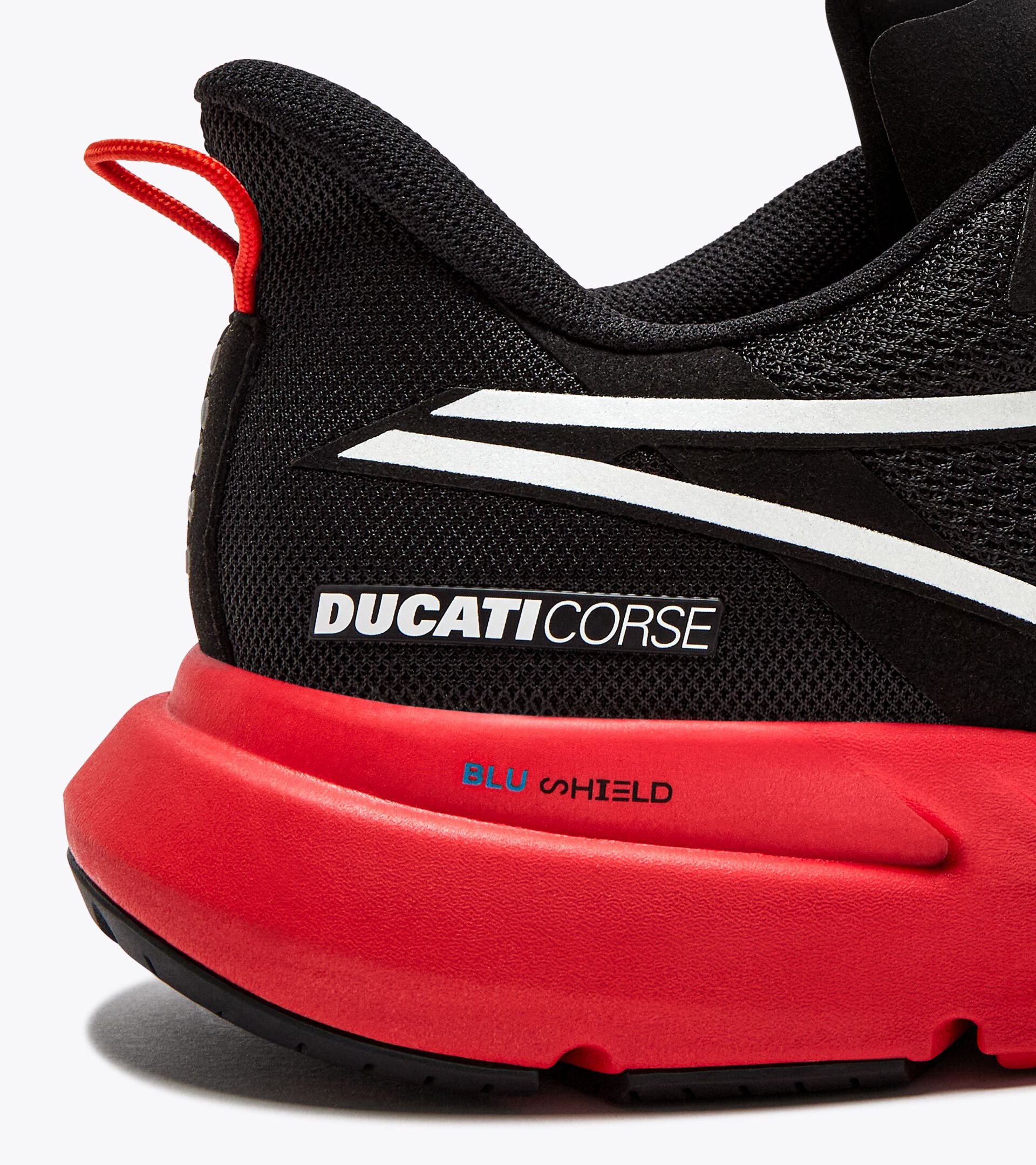 diadora X Ducati Corse running shoe - Men’s  DUCATI VELOCE 4 BLACK/DUCATI MGP RED/BLACK - Diadora