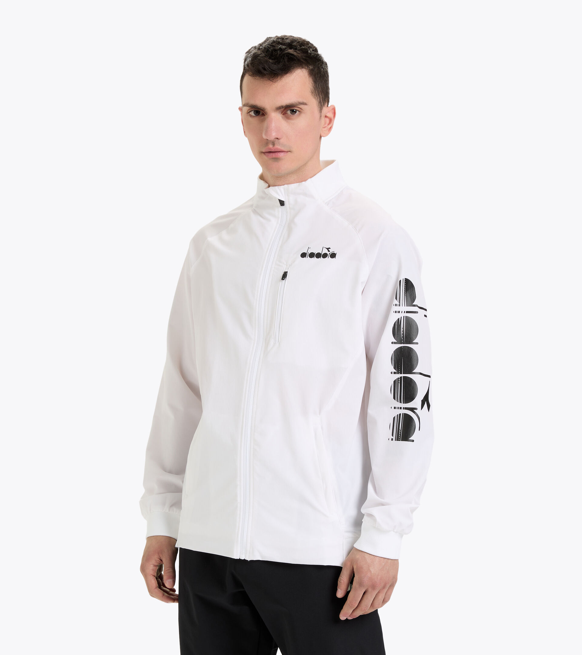 Full-zip tennis jacket - Men FZ JACKET OPTICAL WHITE - Diadora