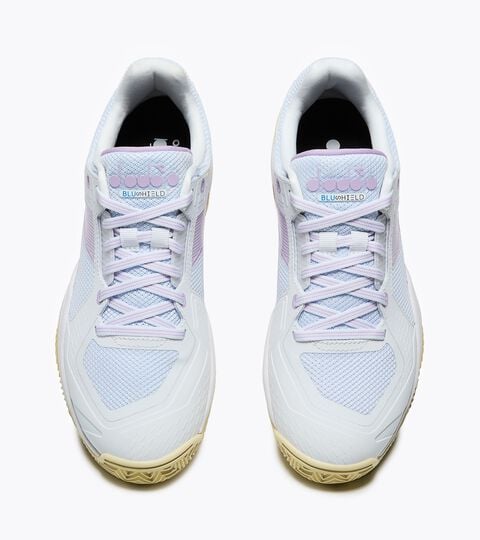 Tennis shoe for clay courts - Protection and cushioning - Women&rsquo;s
 BLUSHIELD TORNEO 3 W CLAY WHITE/ORCHID BLOOM - Diadora