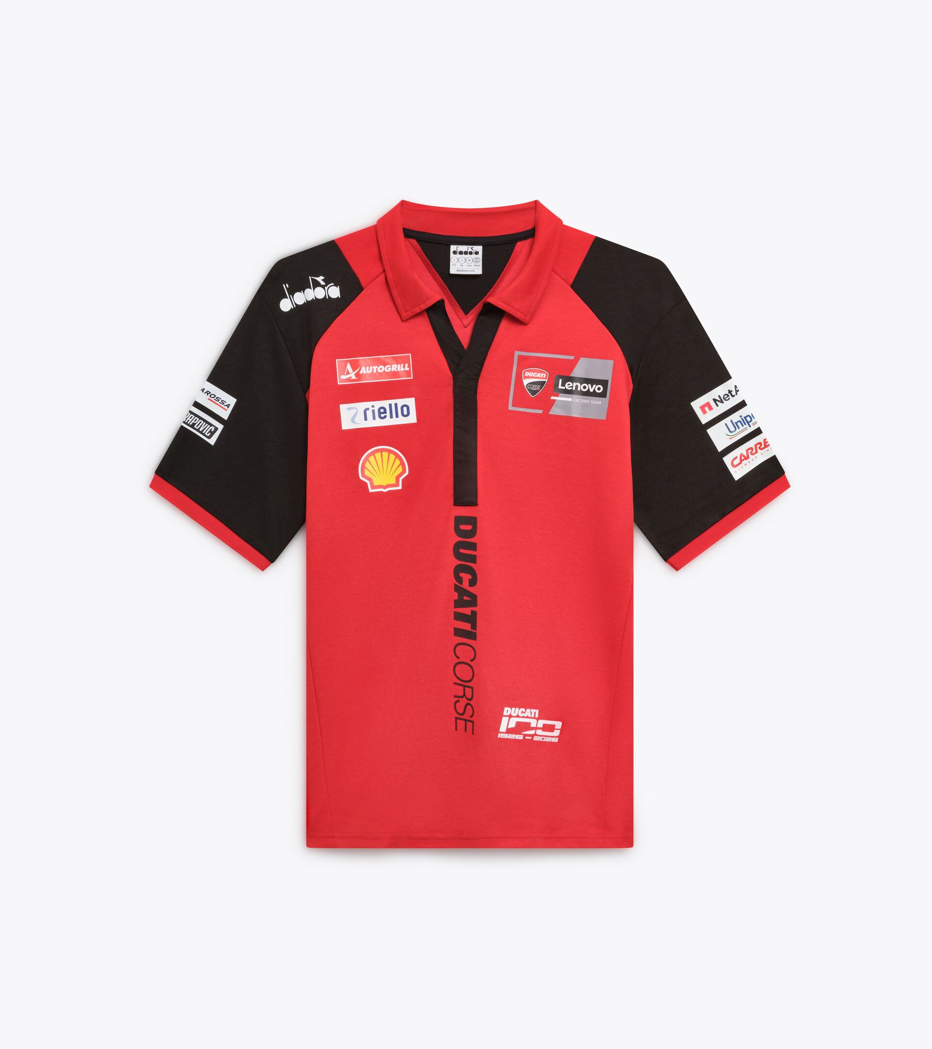 Sporty Ducati 2026 MotoGP Polo - Men&rsquo;s POLO DUCATI REPLICA MGP26 DUCATI MGP RED/BLACK - Diadora