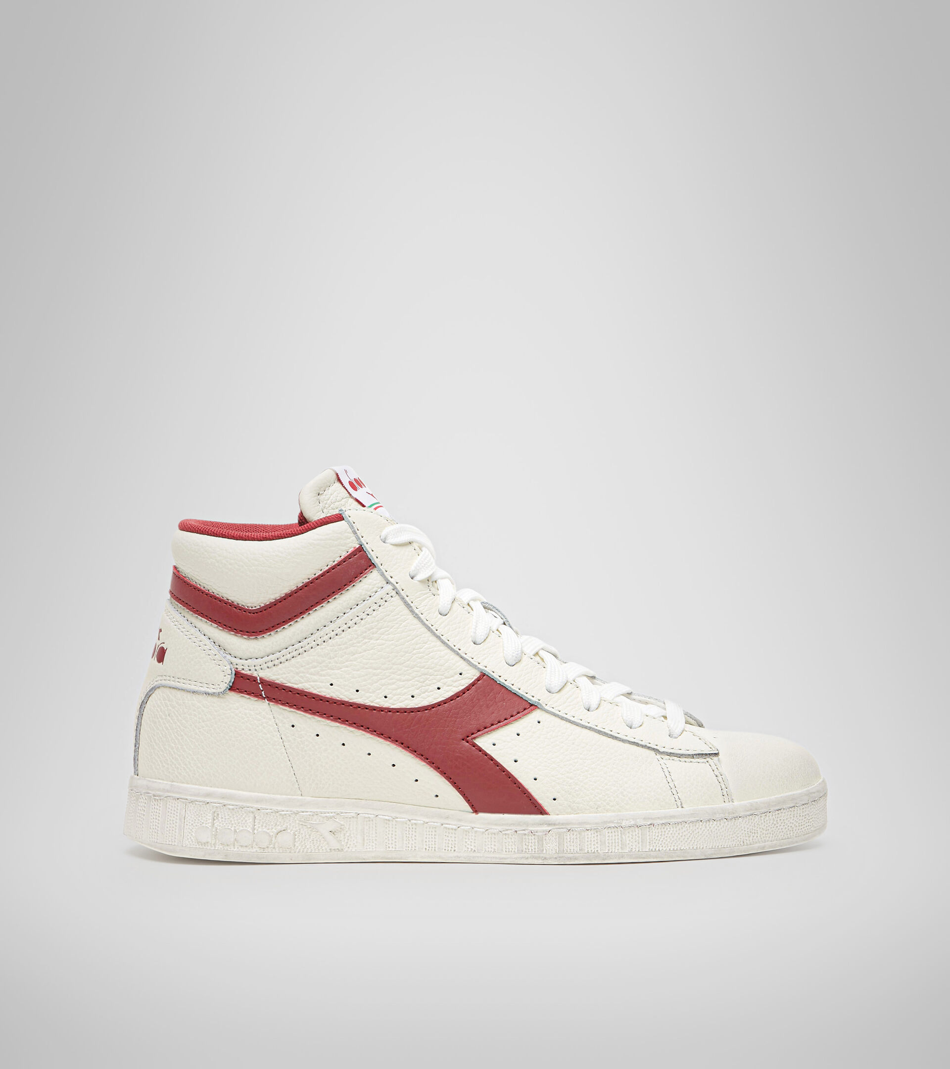 Footwear Sportswear UNISEX GAME L HIGH WAXED BIANCO/ROSSO PEPERONE Diadora