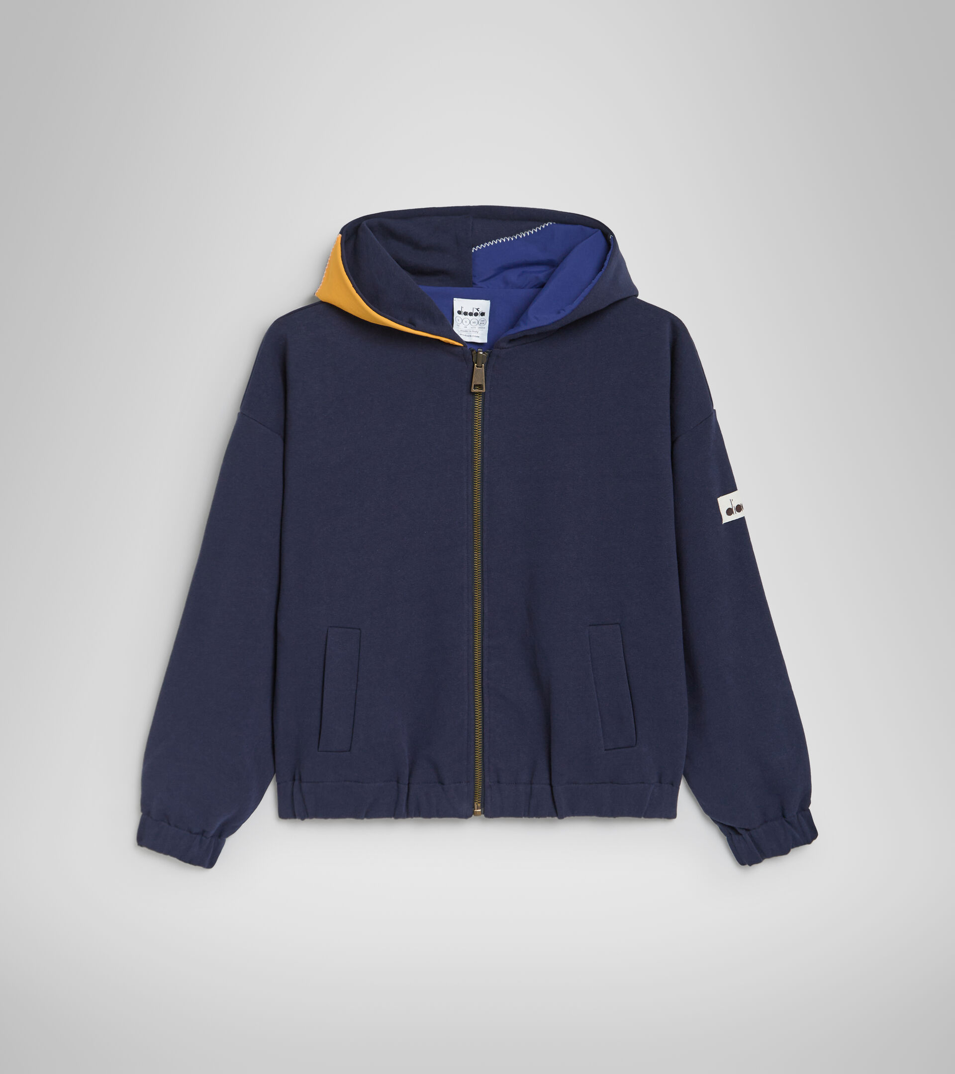 Felpa con cappuccio e zip 2030 Made in Italy - Donna L. FZ HOODIE REVERSIBLE 2030 BLU CORSARO - Diadora