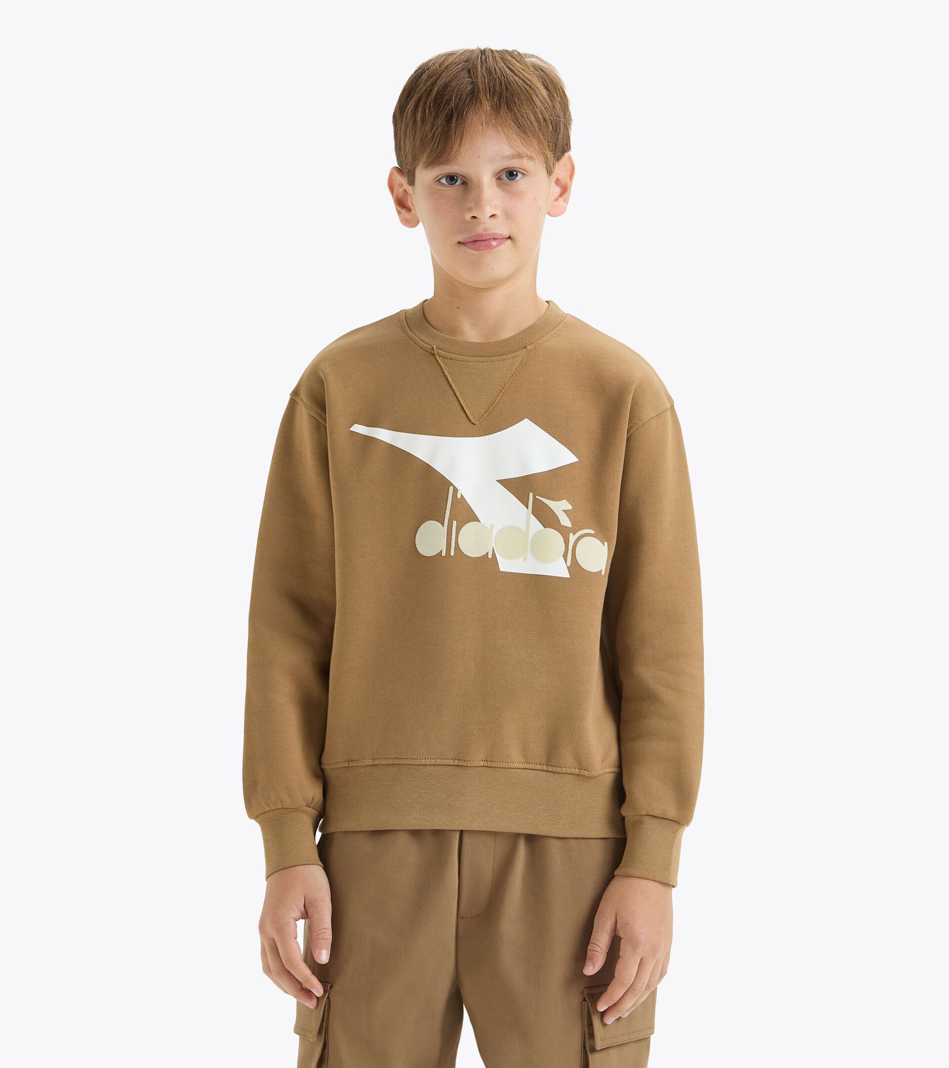 Crewneck sweatshirt - Boy JB.SWEATSHIRT CREW LOGO FIR CAMEL (25107) - Diadora