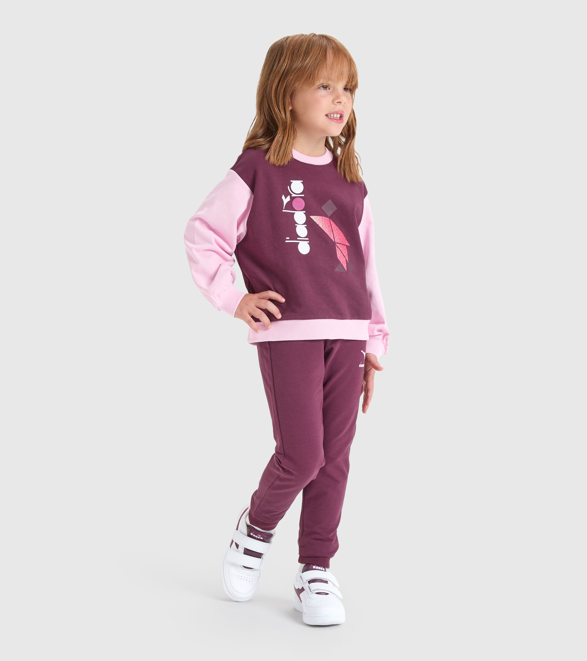 Sportliches Sweatshirt - Mädchen JG.TRACKSUIT GLEE VERNICHTET VIOLETT - Diadora