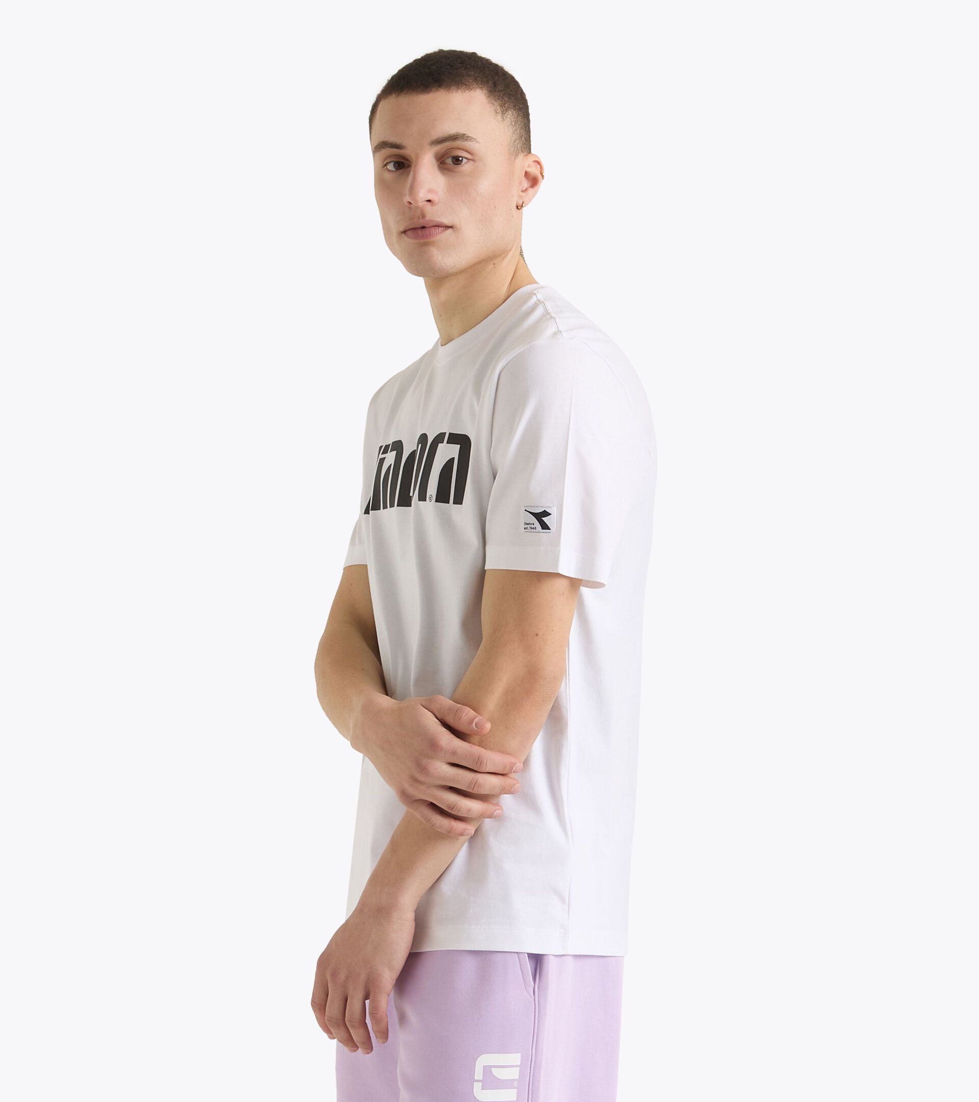 T-shirt - All-gender T-SHIRT SS ATHL. LOGO OPTICAL WHITE - Diadora