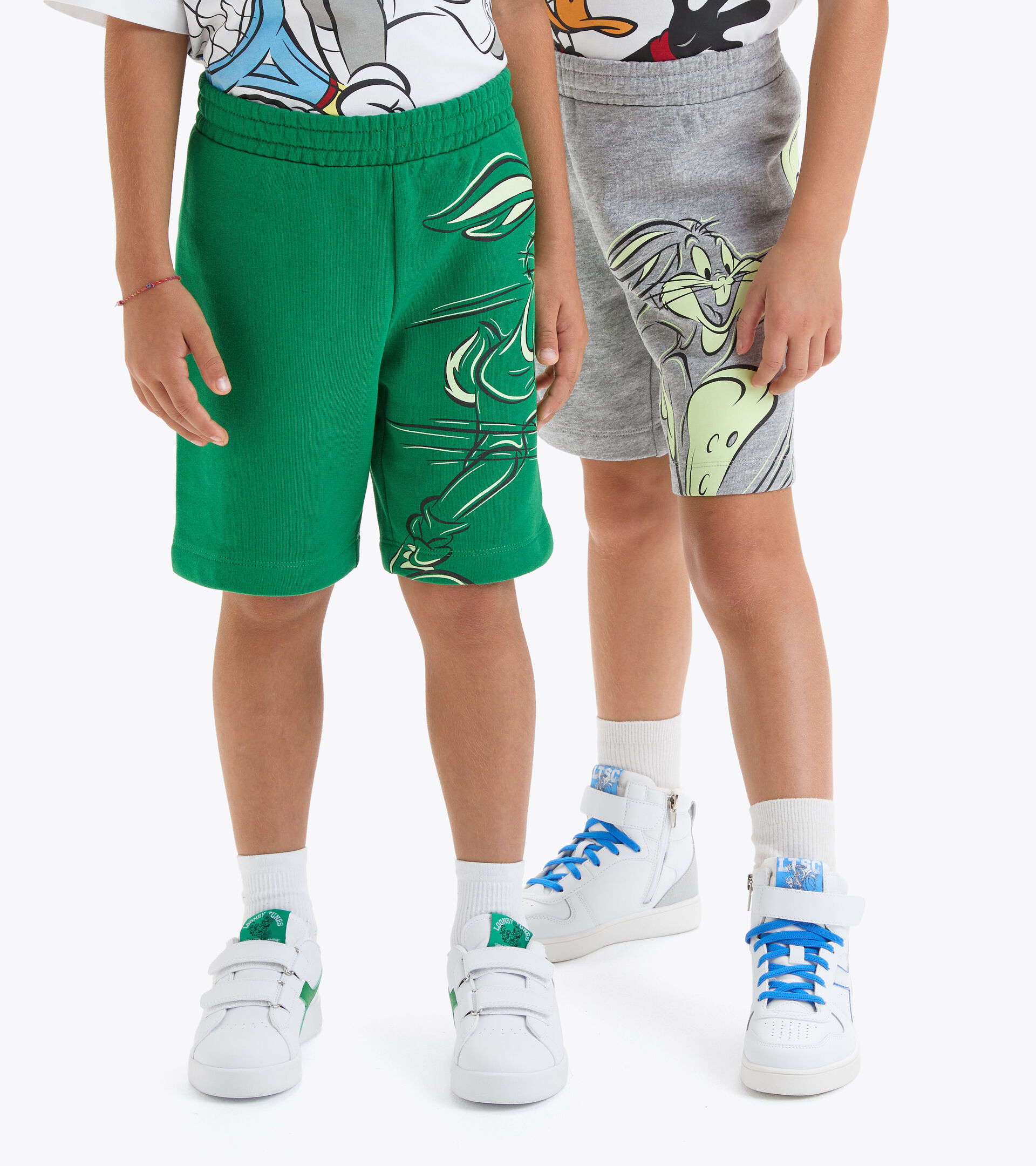 Cotton bermuda shorts - Kids JU.BERMUDA WB LIGHT MIDDLE GRAY MELANGE - Diadora