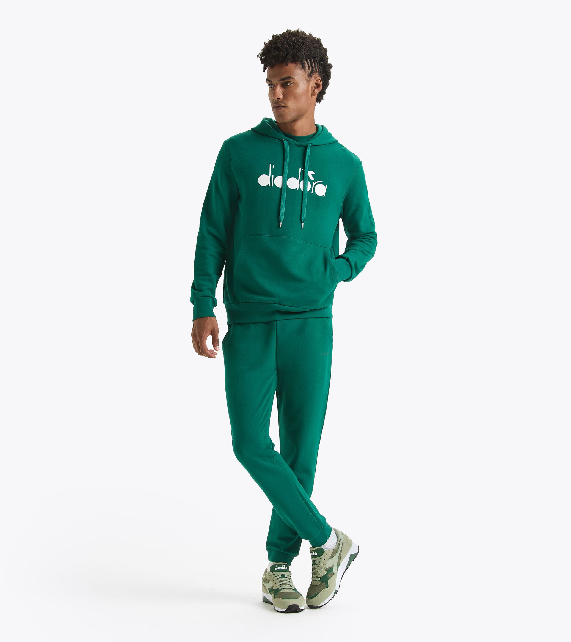 Sudadera deportiva con capucha - Made in Italy - Gender neutral HOODIE LOGO VERDE VENTURINA - Diadora