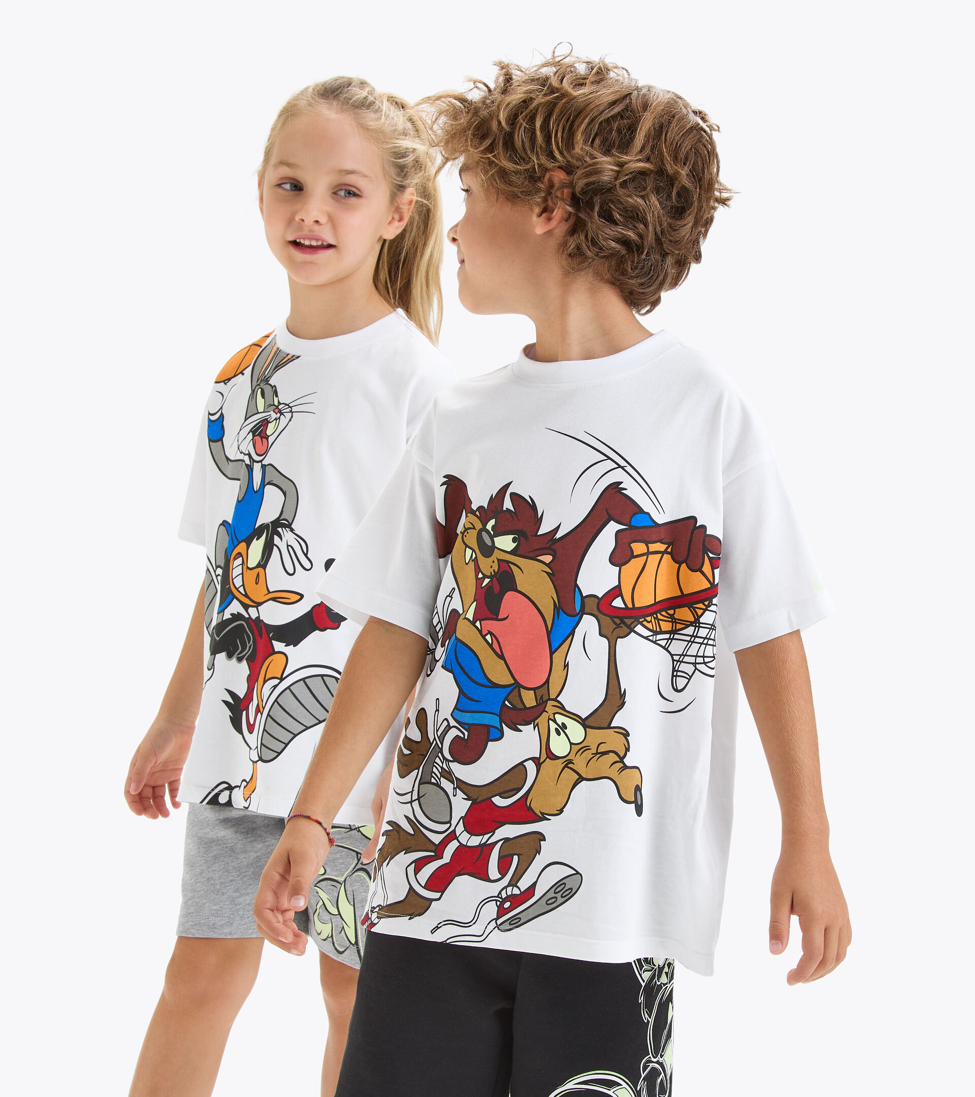 Sports T-shirt - Kids JU.T-SHIRT SS WB OPTICAL WHITE + D - Diadora