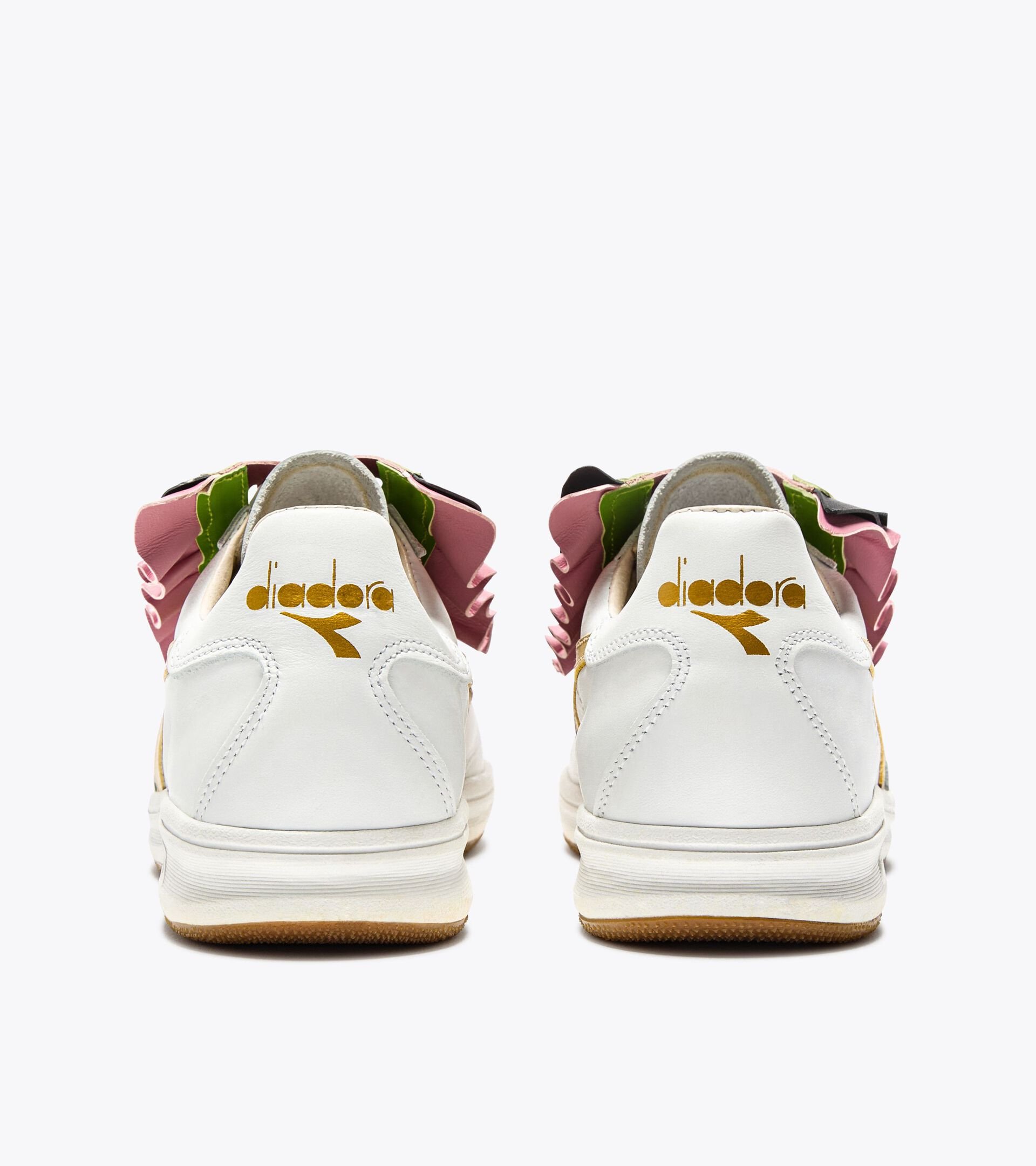 Sneakers Heritage en cuir - Femme B.ELITE ROUGE WN NOIR/A PEINE ROSE - Diadora