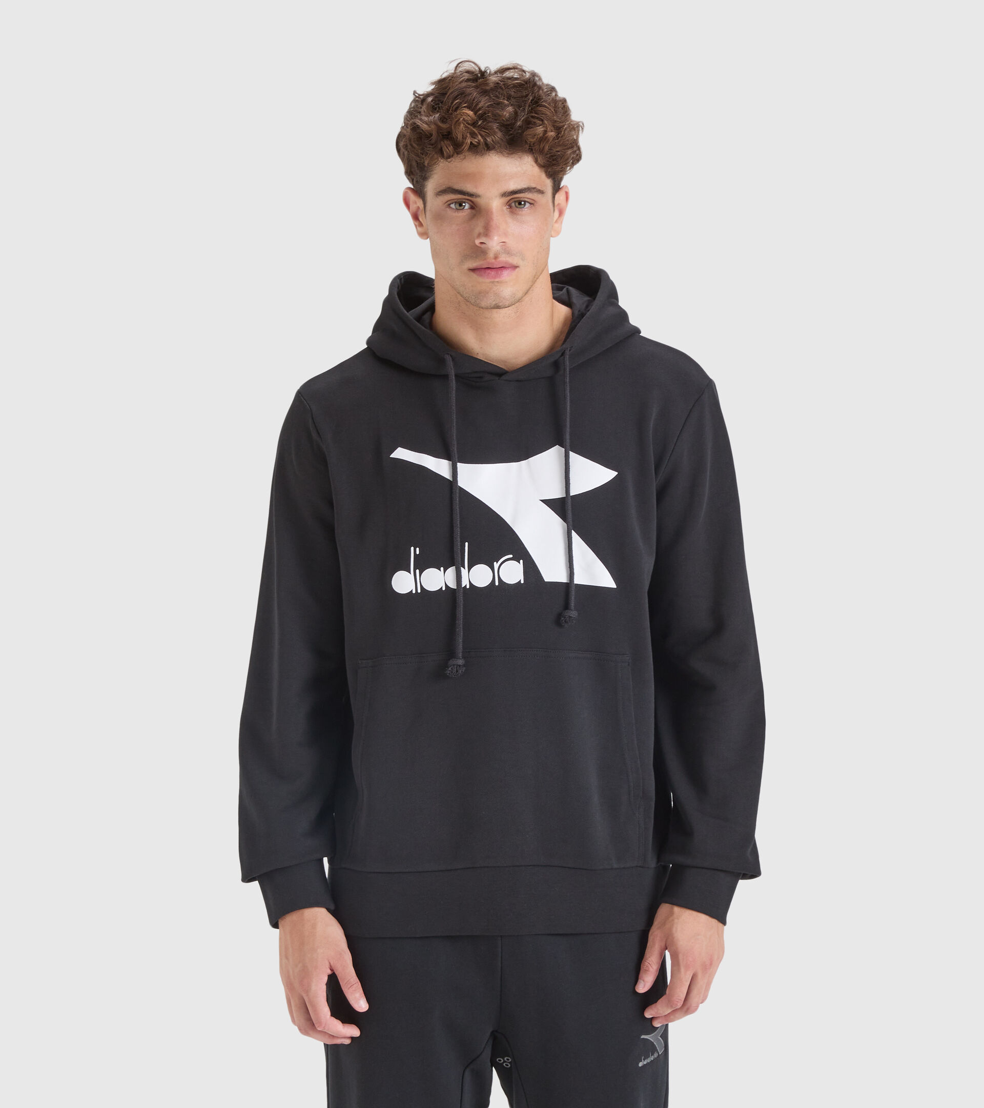 Sporty hooded sweatshirt - Men HOODIE CHROMIA BLACK - Diadora