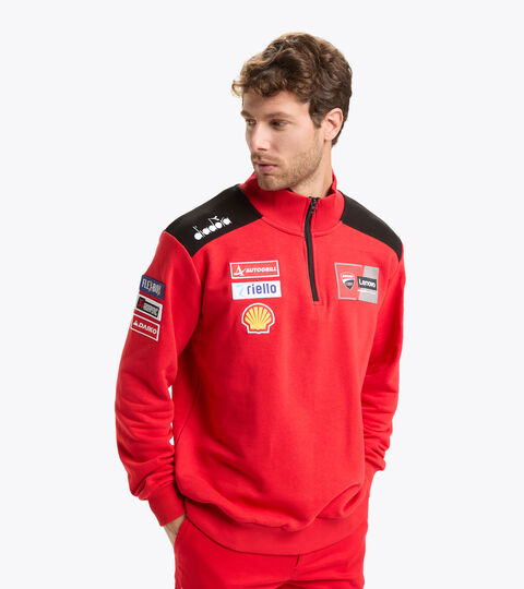 Sweat-shirt demi-zippé au style sportif réplique Ducati MotoGP 22 - Homme
 HALF-ZIP DUCATI REPLICA MGP22 DUCATI MGP ROUGE/NOIR - Diadora