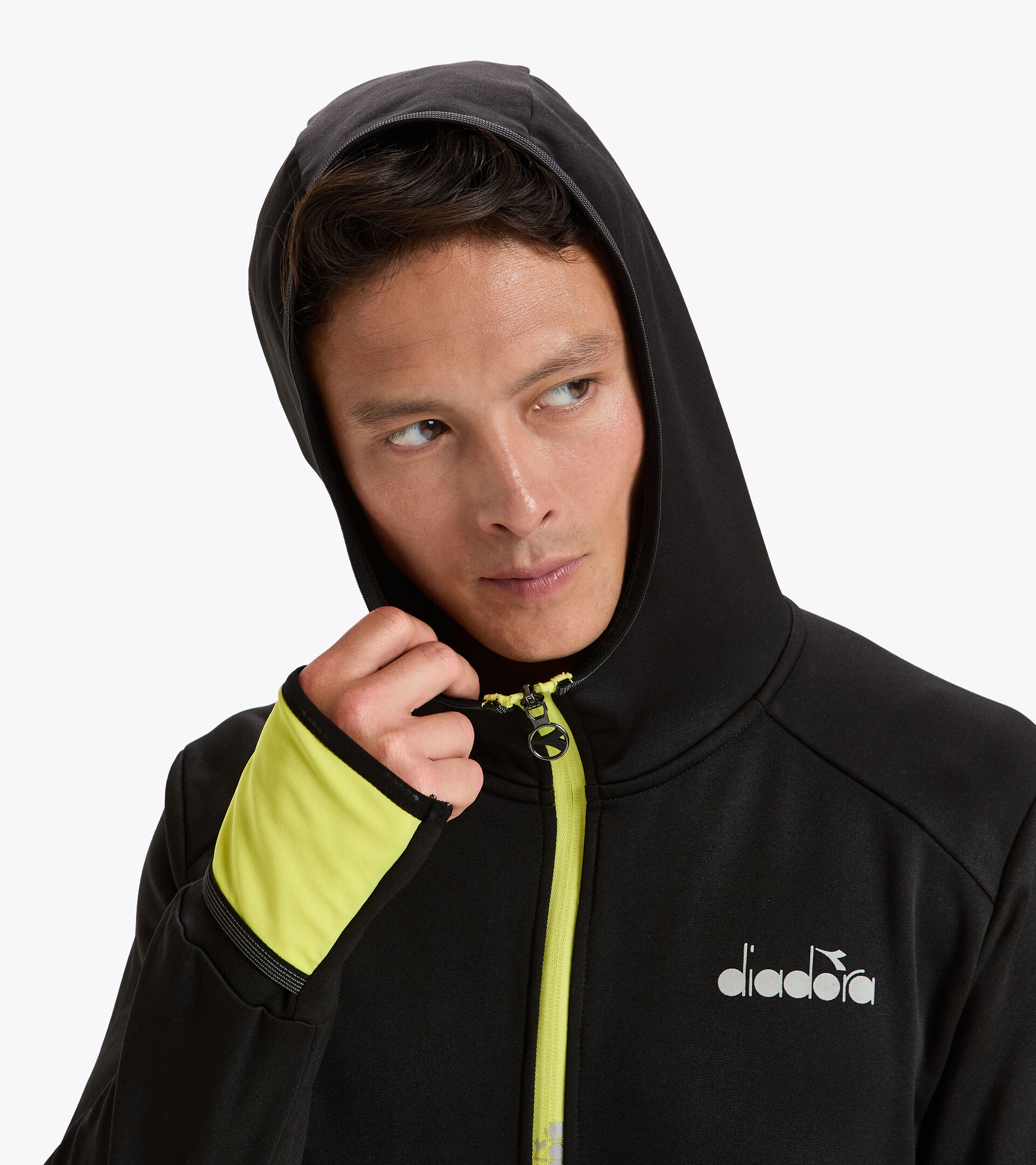 Felpa da running invernale - Uomo HD WARM UP WINTER SWEAT NERO - Diadora
