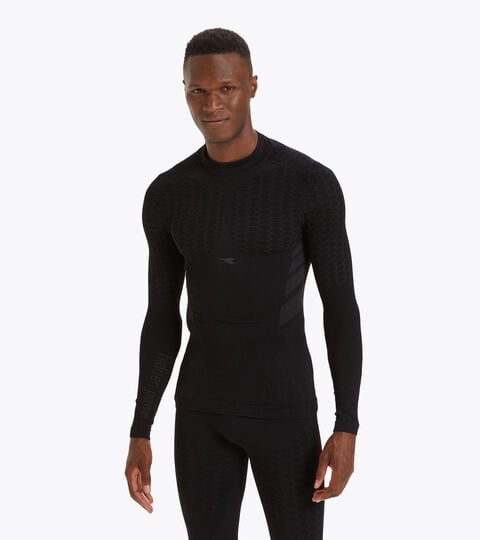 Long-sleeved training t-shirt - Men LS TURTLE NECK ACT BLACK - Diadora