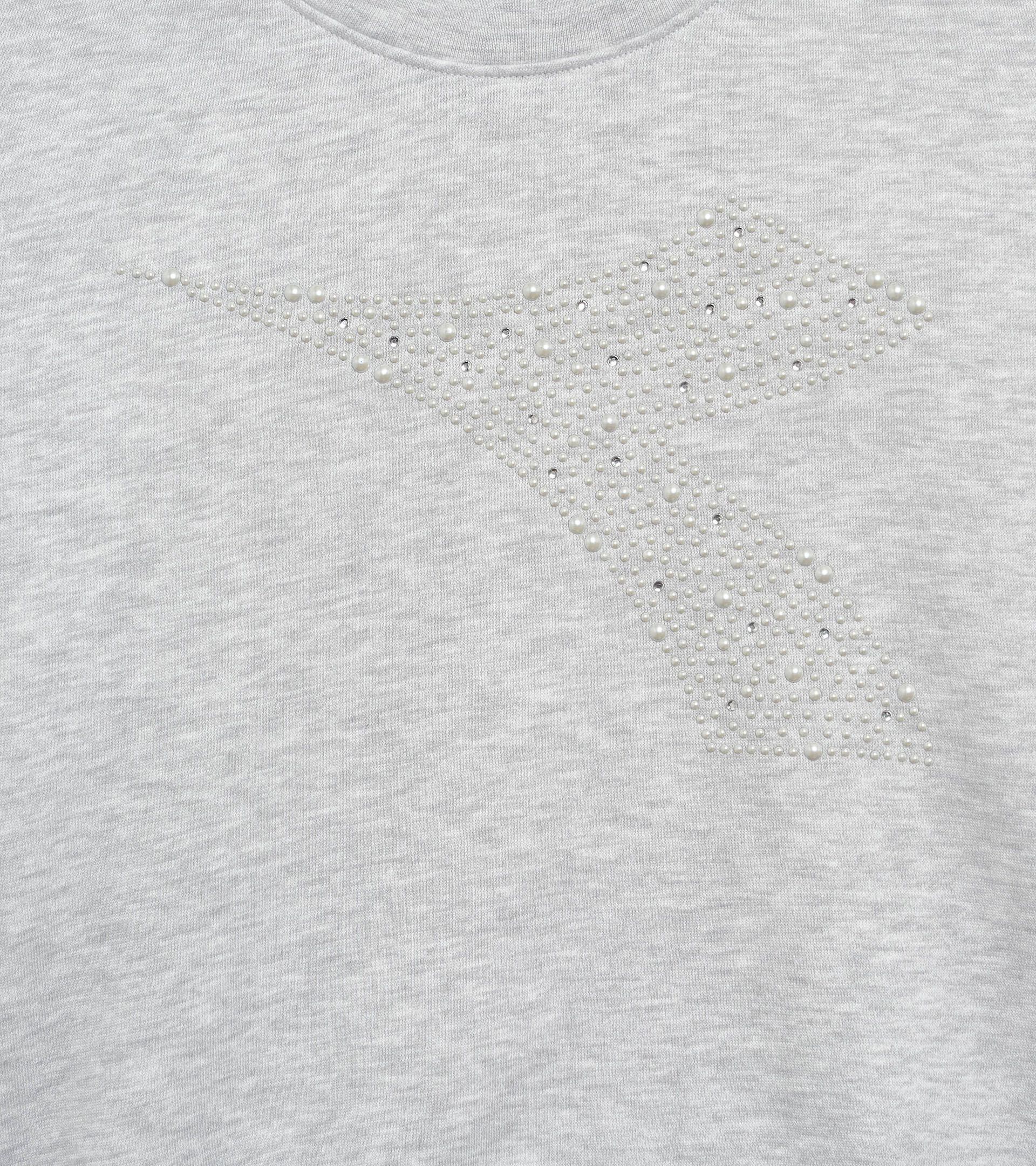 Sweat-shirt ras-du-cou - Ado fille JG. SWEATSHIRT RHINESTONE GRIS MOYENNE CLAIR MELANGE - Diadora