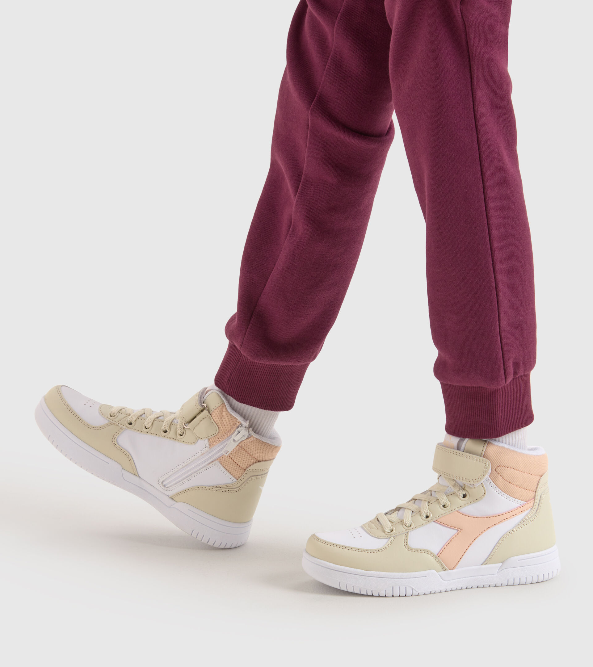 Sports shoes - Kids 4-8 years RAPTOR MID PS WHITE BONE/PASTEL ROSE TAN - Diadora