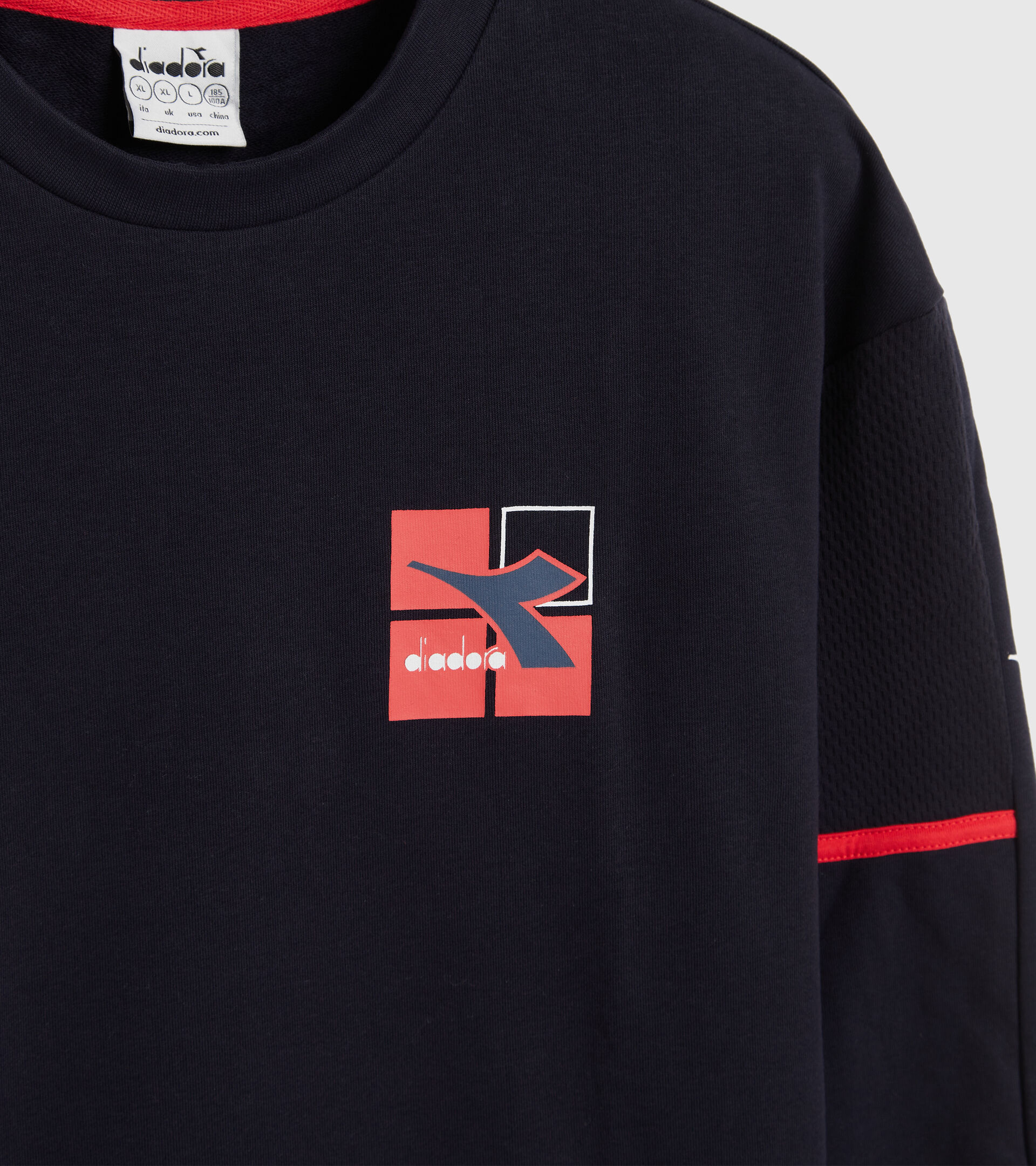 Cotton terrycloth sweatshirt - Men SWEATSHIRT CREW WEAVE CLASSIC NAVY - Diadora