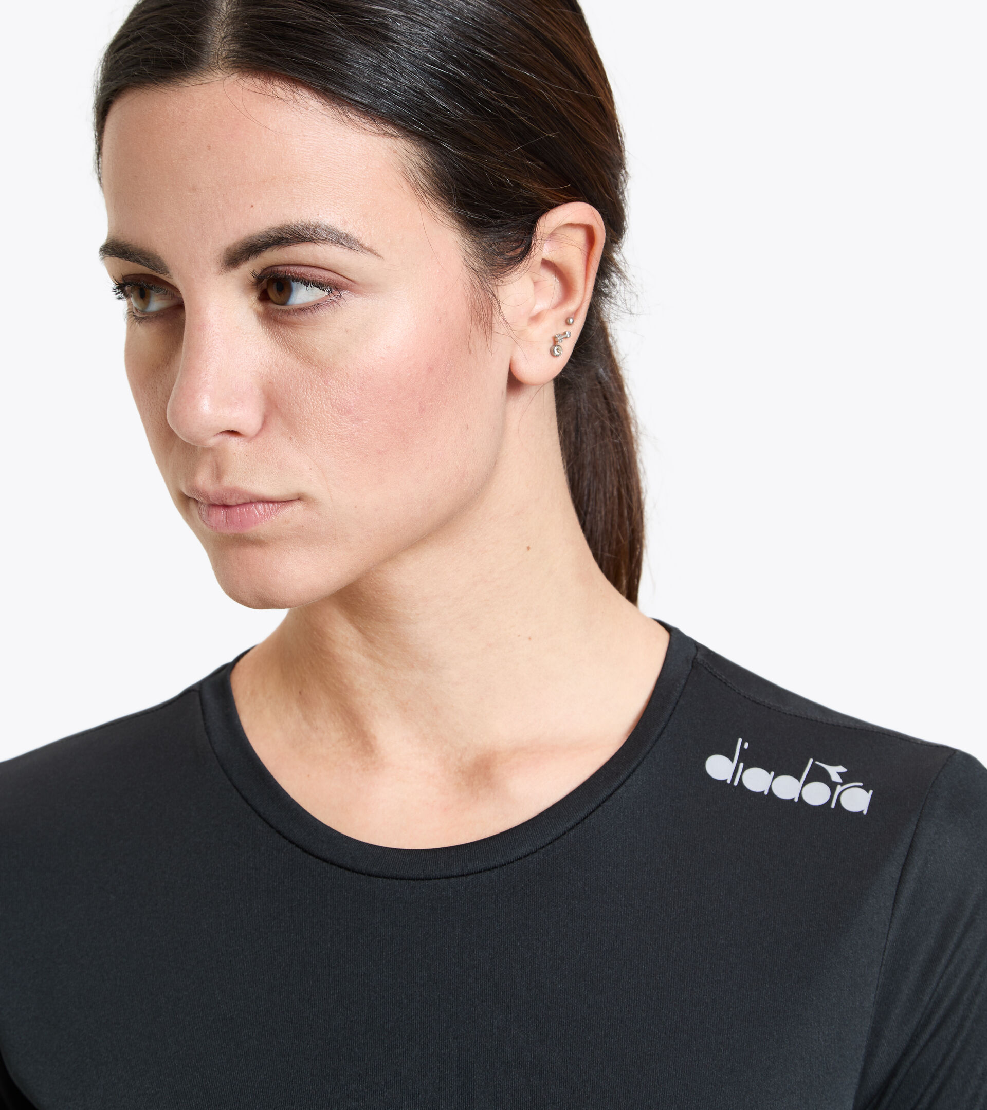 Running T-shirt - Women L. LS CORE TEE BLACK - Diadora