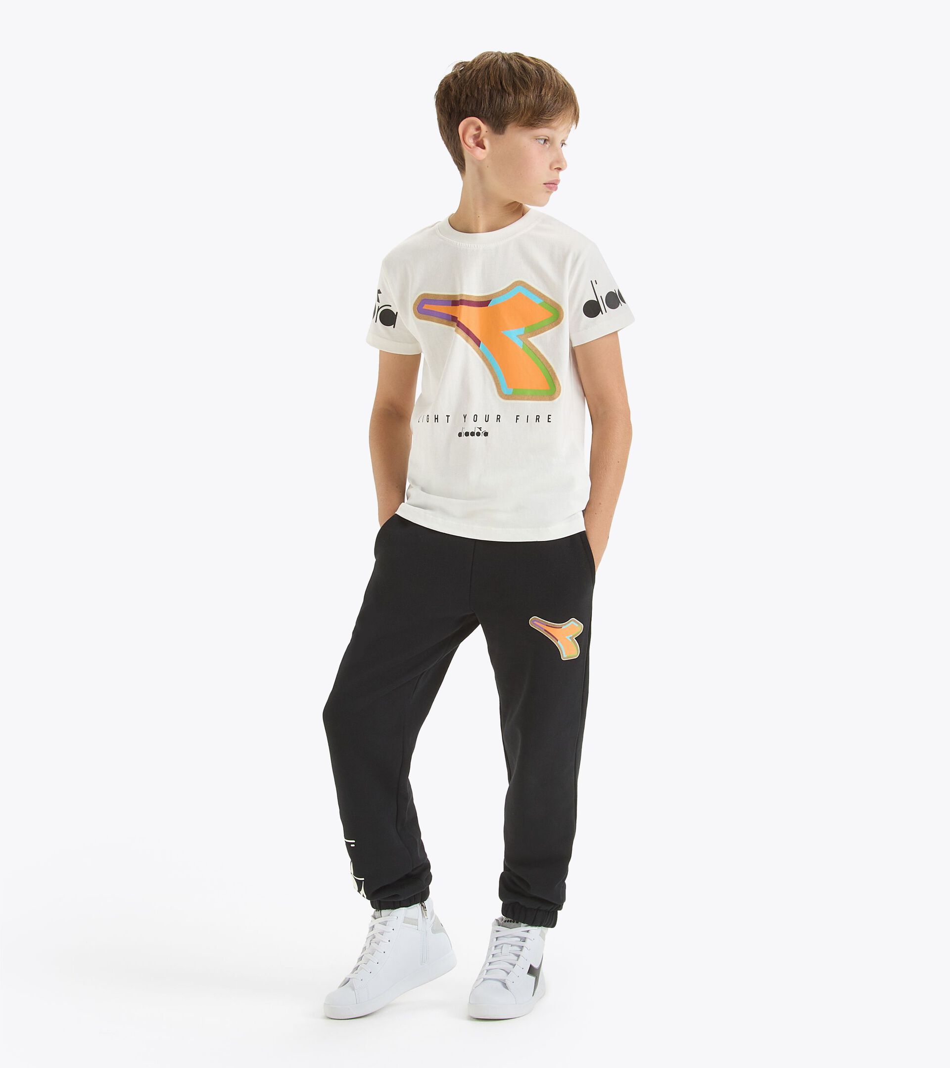 Maglia a maniche corte - Bambino JB.T-SHIRT SS LOGO BOLD CREMA NUVOLA - Diadora