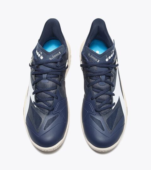 Tennis shoe for hard surfaces and clay courts - Stability - Men’s B.ICON 3 AG BLUE CORSAIR/WHITE - Diadora