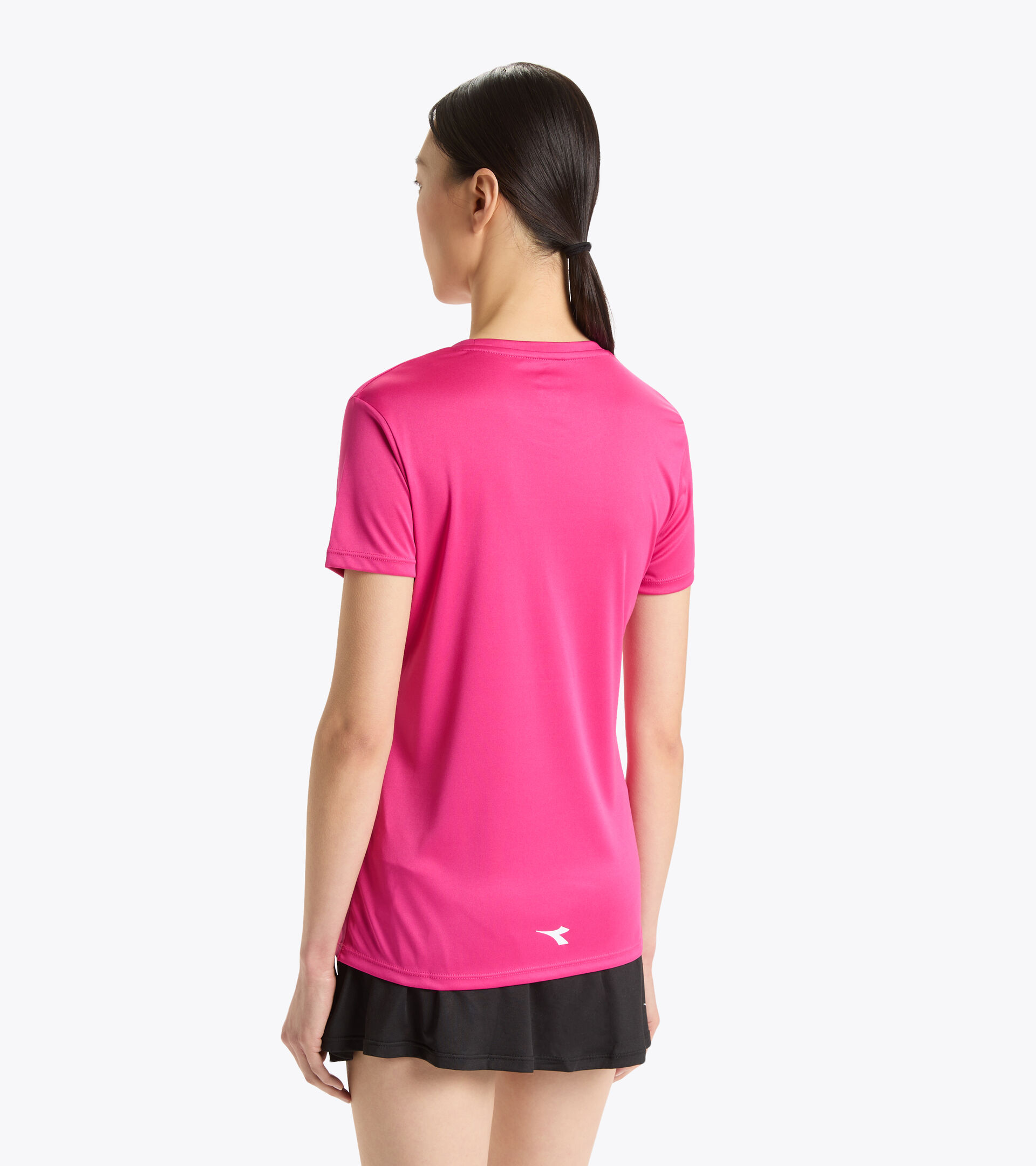 Tennis-T-Shirt aus Polyester - Damen L. SS CORE T-SHIRT T ROTE BETE LILA - Diadora