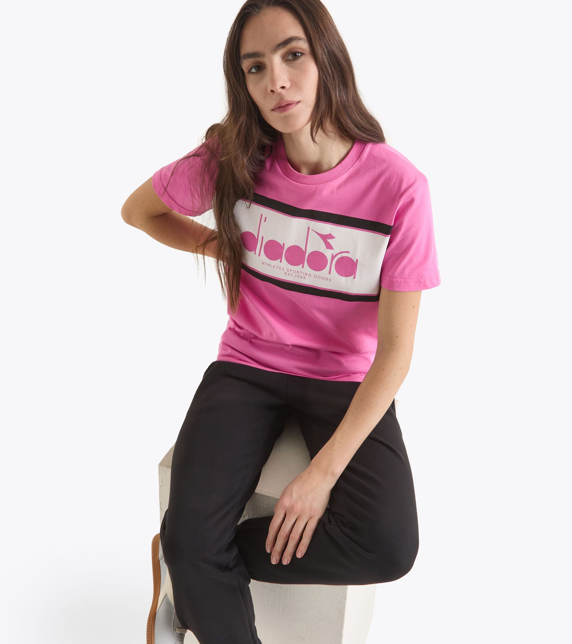 T-shirt - All-Gender T-SHIRT SS LOGO WILD PINK - Diadora