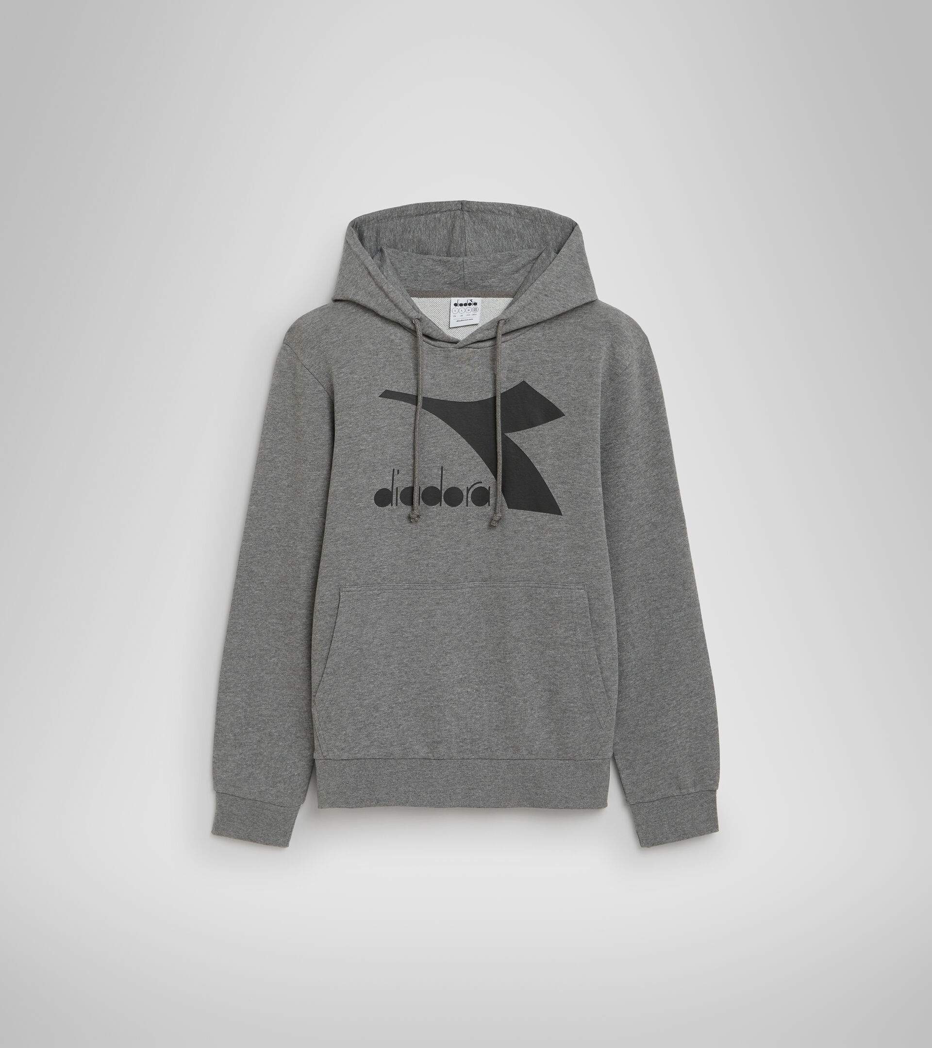 Sporty hooded sweatshirt - Men HOODIE CHROMIA DARK GRAY MELANGE (C6096) - Diadora