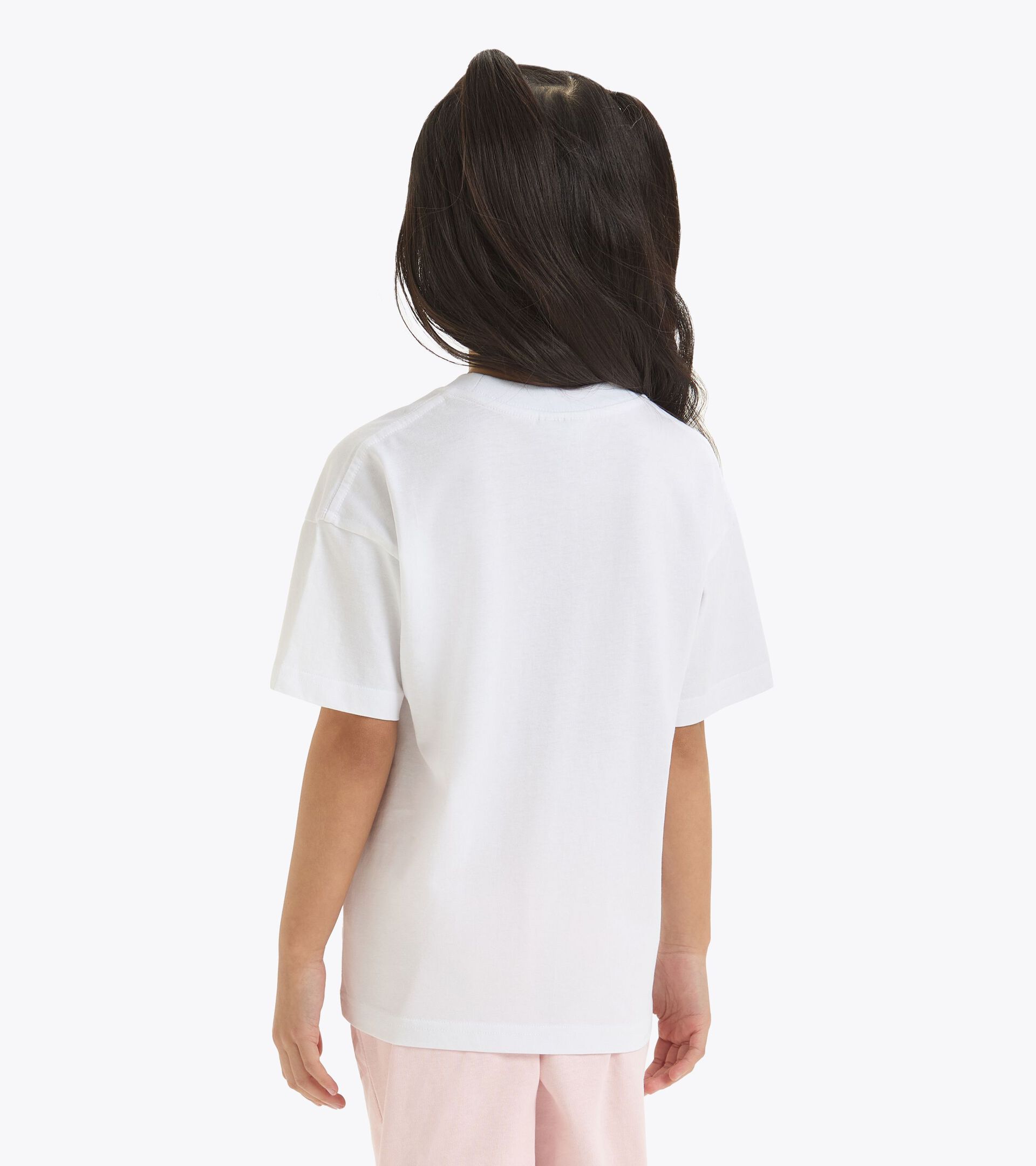 Sports T-shirt - Kids JU.T-SHIRT SS BL SUPER WHITE/WILD ROSE - Diadora