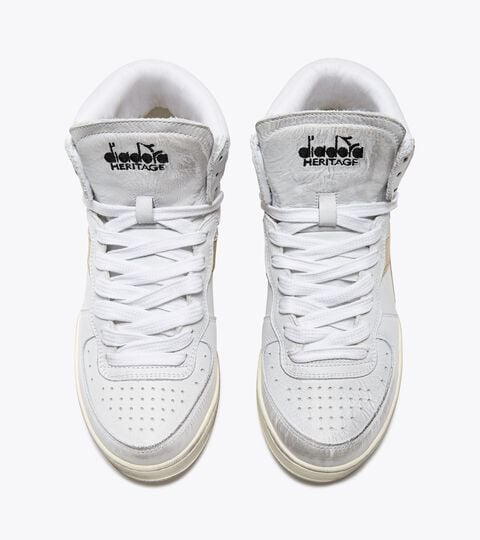 Heritage-Schuh - Damen MI BASKET USED W WEISS/GOLD BRAUN - Diadora