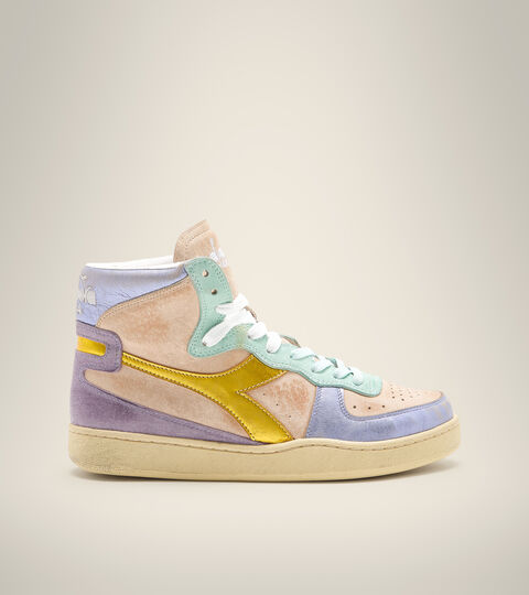 Heritage shoes - Women MI BASKET METAL PIGSKIN USED WN CLOUD PINK/ALABASTER GLEAM - Diadora