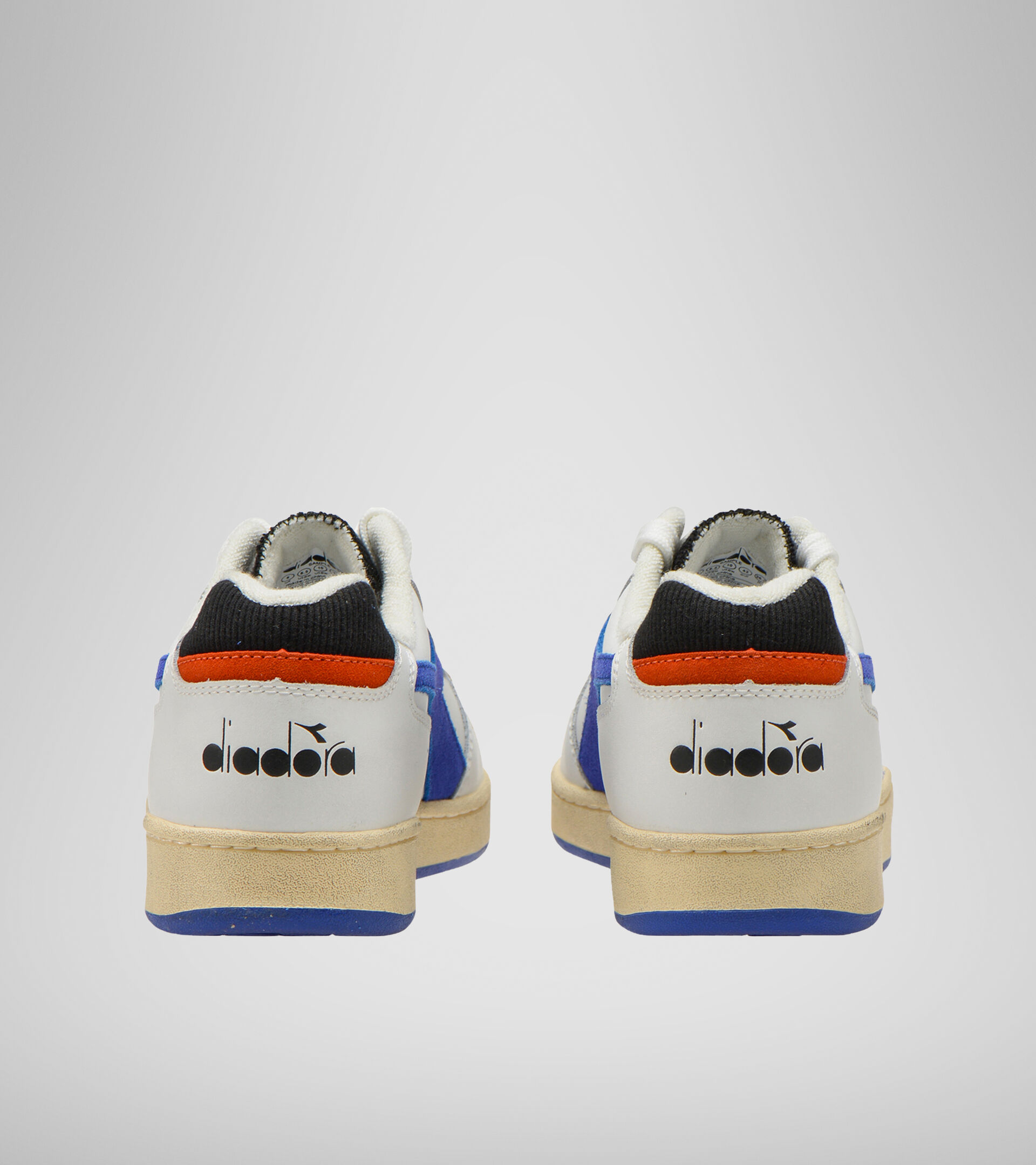 Footwear Sportswear UNISEX MI BASKET LOW ICONA WHITE/AMPARO BLUE/ORANGEADE Diadora