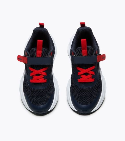 Running shoe - Double lacing system - Junior
 SNIPE 4 JR BLUE CORSAIR/WHITE/FIERY RED - Diadora