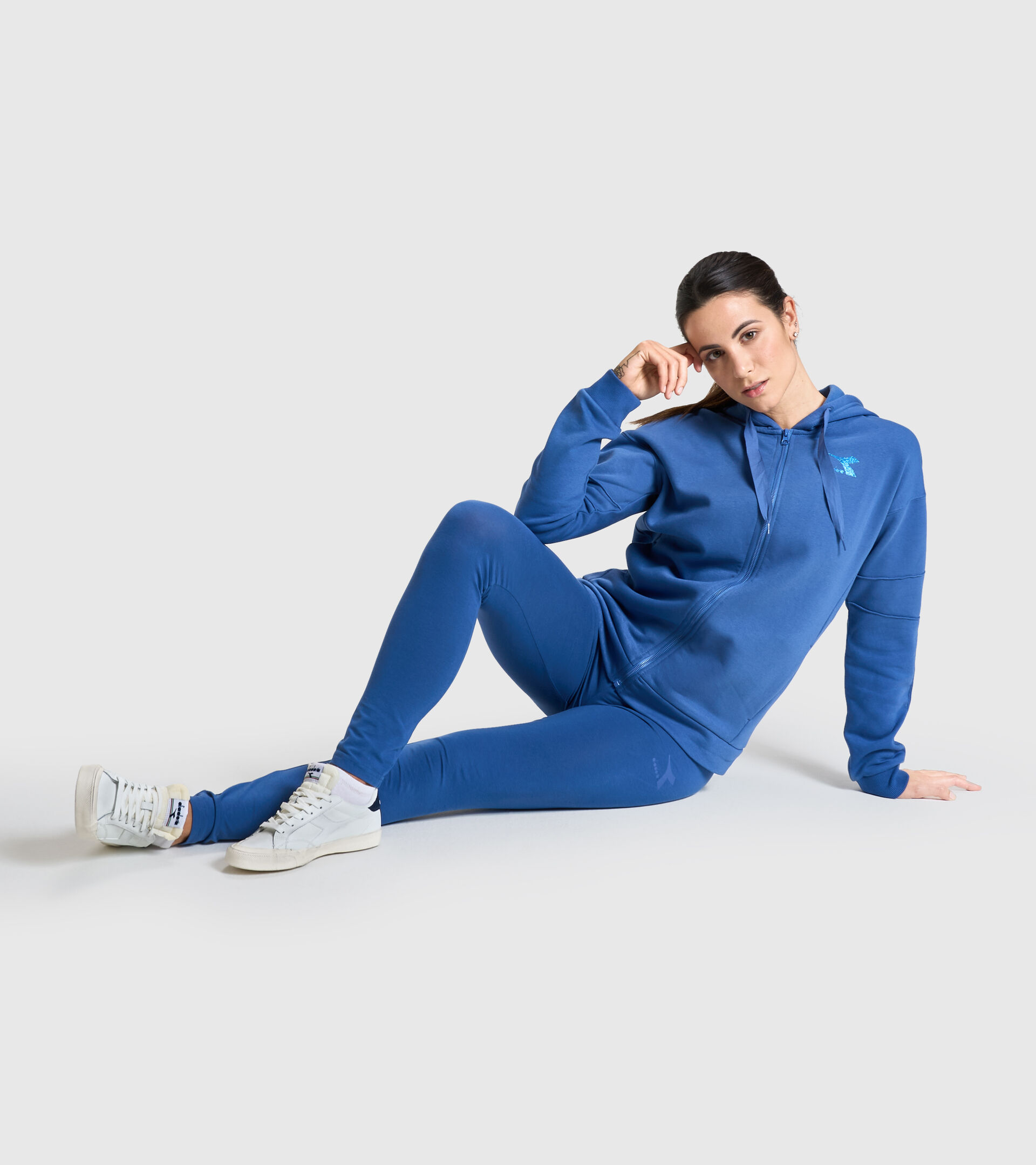 Hooded sweatshirt - Women L.HOODIE FZ BLINK BIJOU BLUE - Diadora
