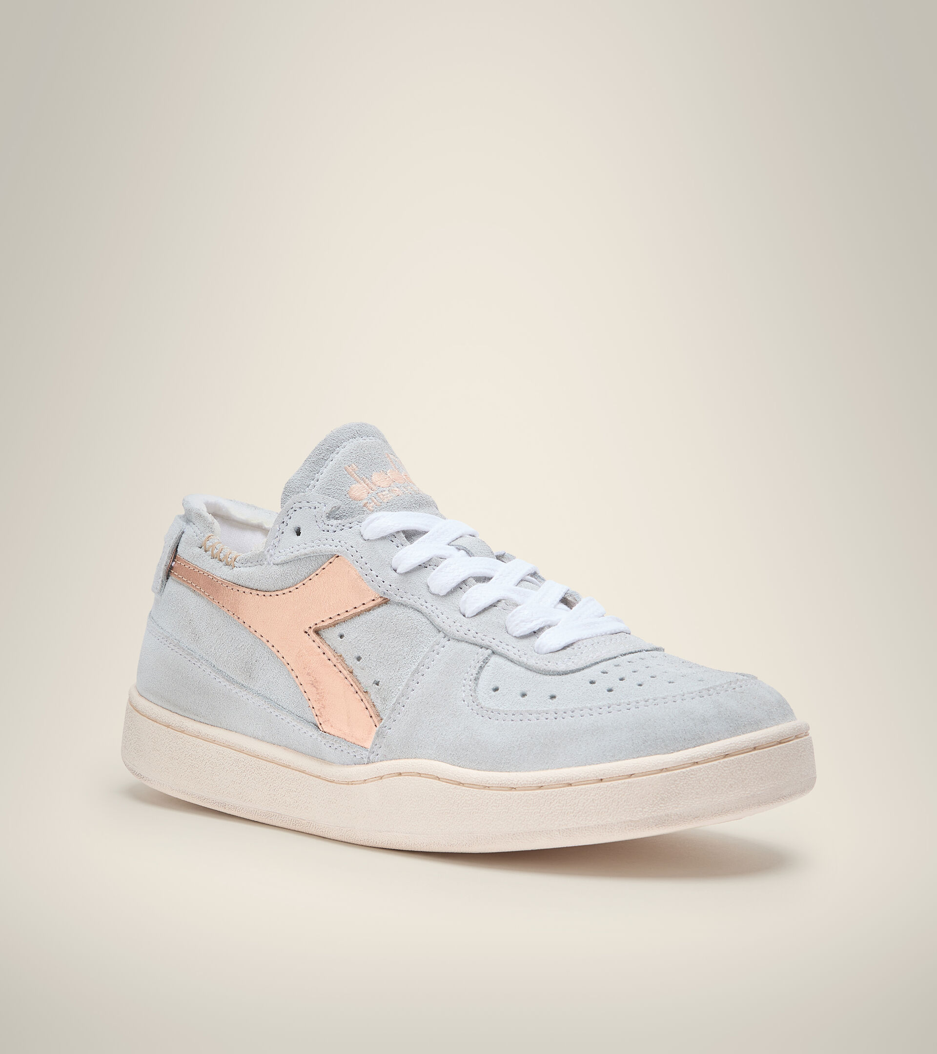 Heritage shoe - Women MI BASKET ROW CUT AMBER SUEDE WN PINK SPANISH VILLA - Diadora